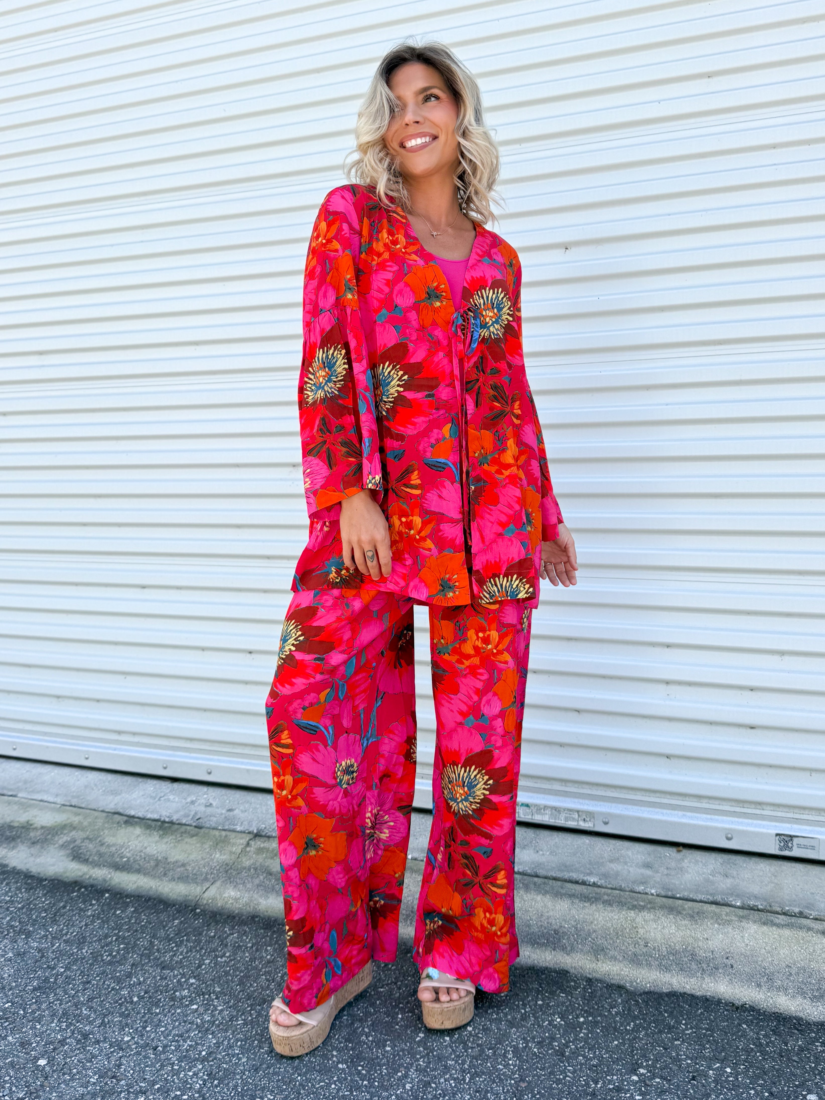 CASA BELLA FLORAL SET-240 Activewear/Sets-Blakeley Designs-Heathered Boho Boutique, Women's Fashion and Accessories in Palmetto, FL