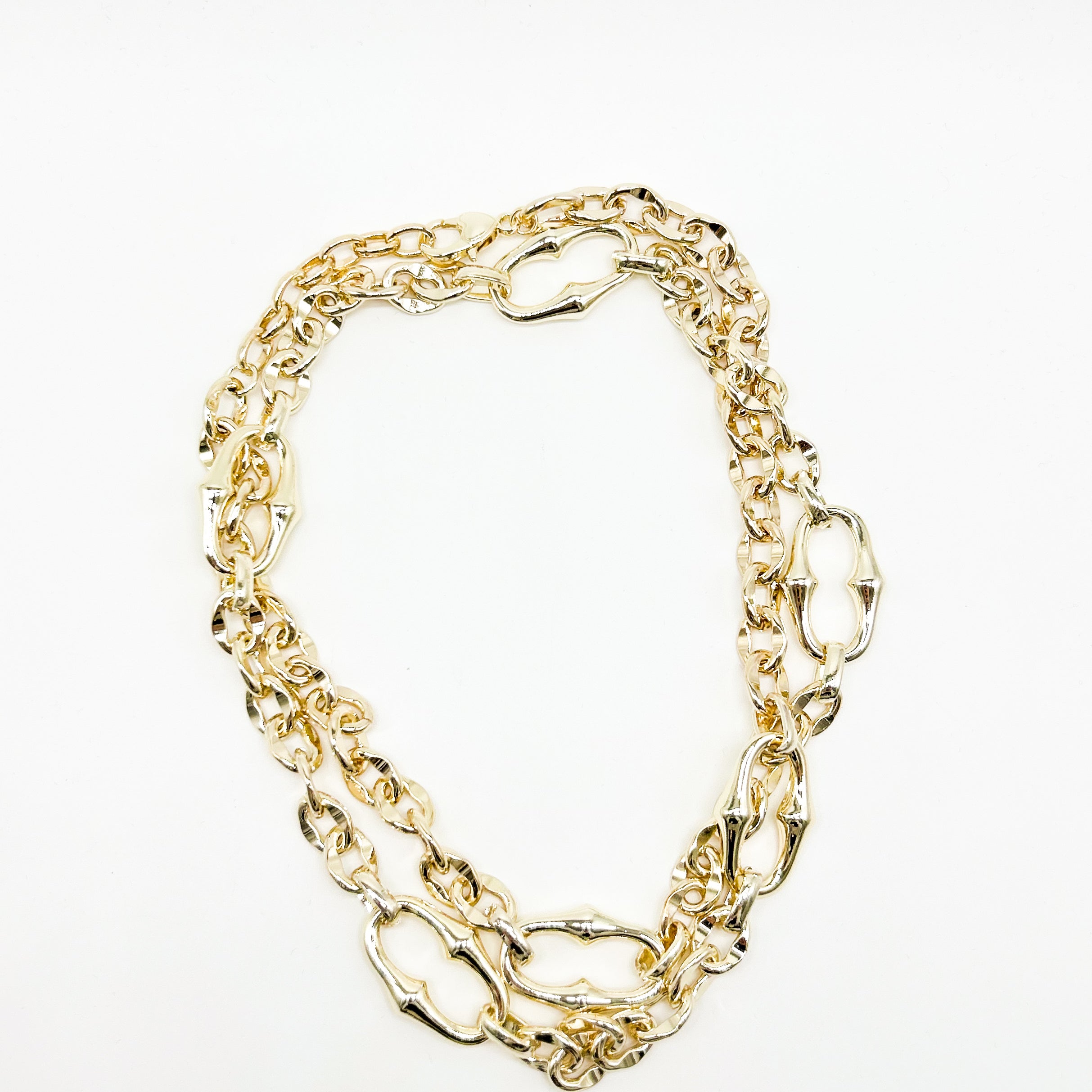 Bamboo Link Necklace-310 Jewelry-Millenx Accessories, LLC.-Heathered Boho Boutique, Women's Fashion and Accessories in Palmetto, FL