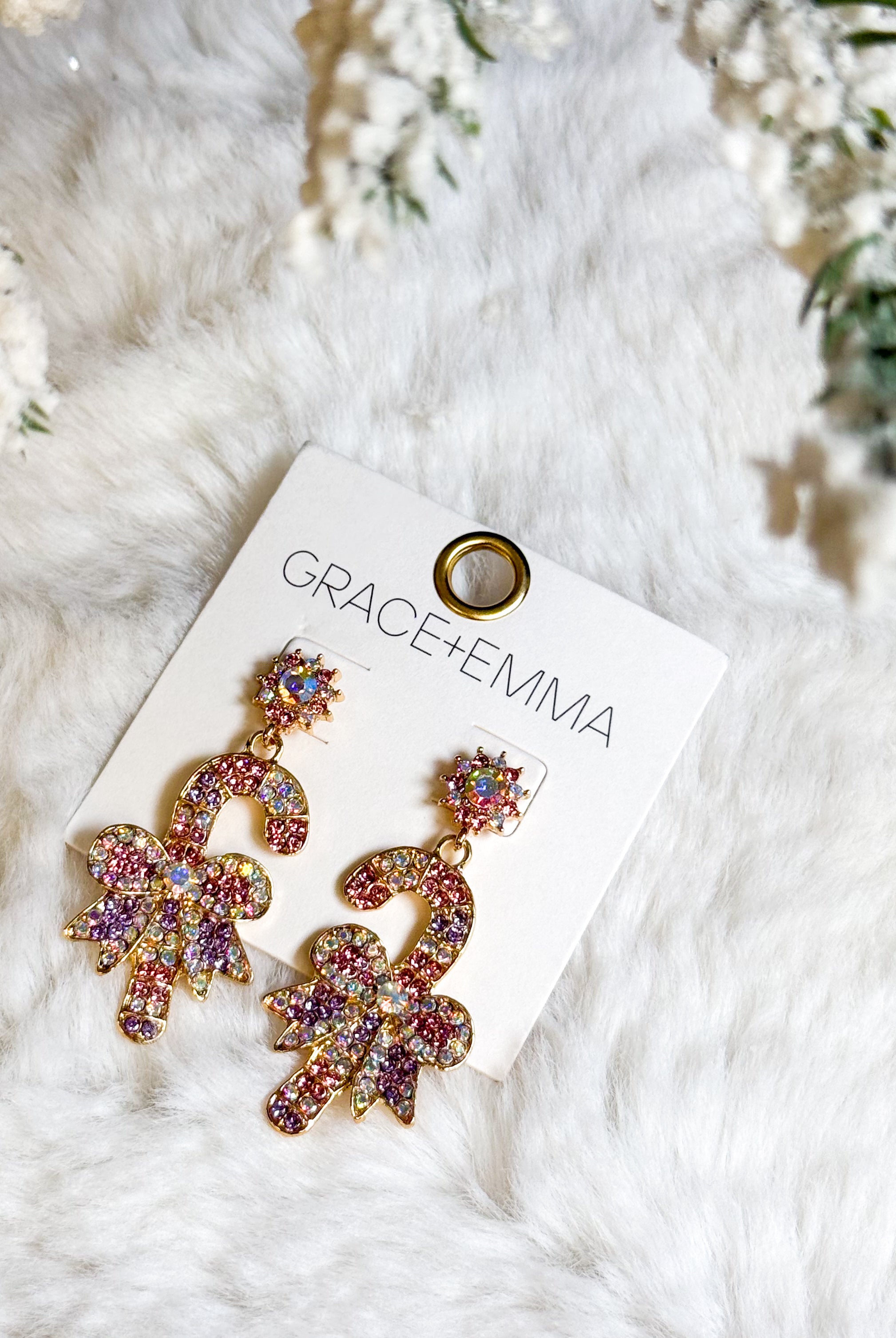 Pastel Candy Cane Earrings-310 Jewelry-Southern Grace-Heathered Boho Boutique, Women's Fashion and Accessories in Palmetto, FL