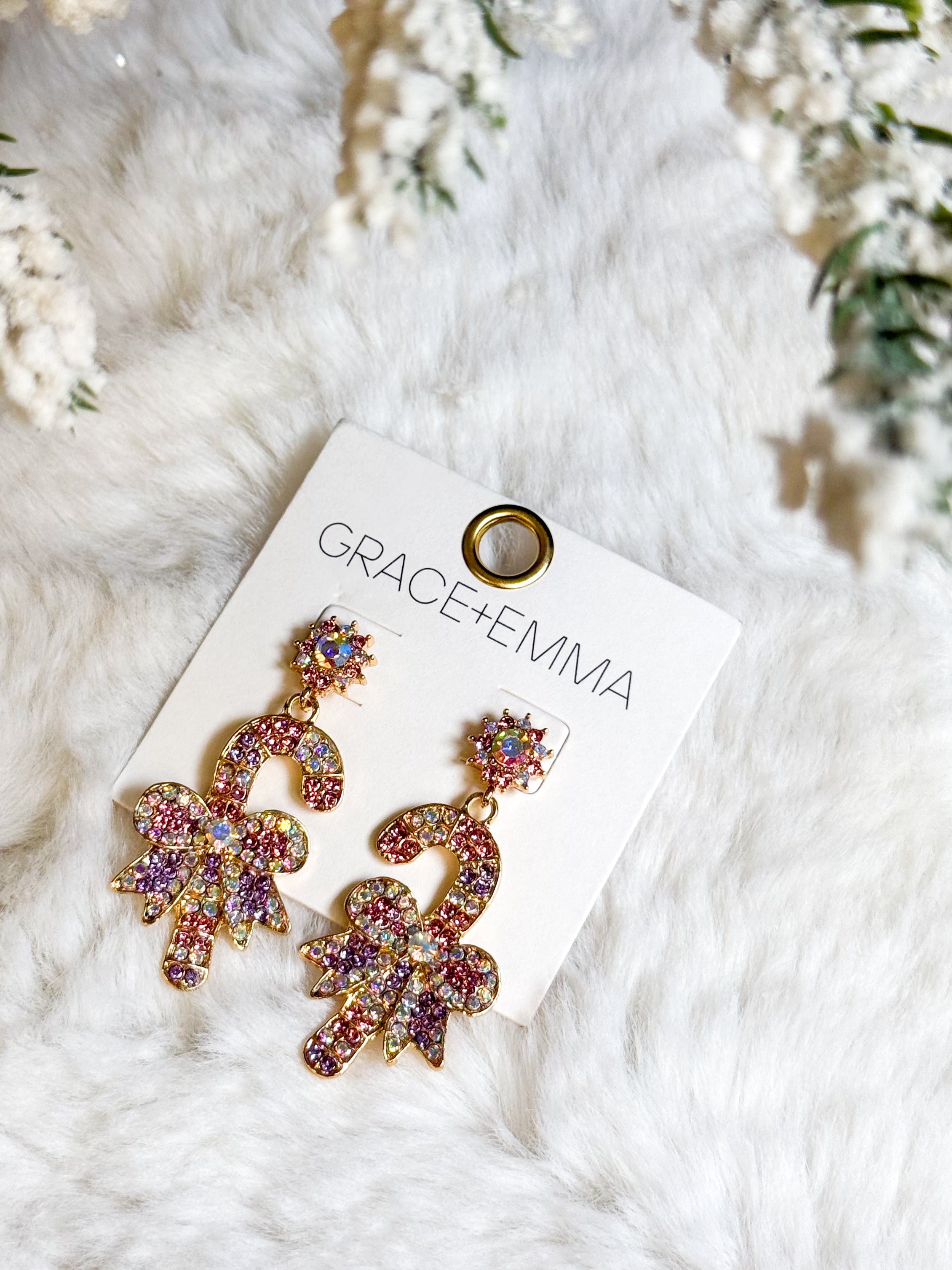 Pastel Candy Cane Earrings-310 Jewelry-Southern Grace-Heathered Boho Boutique, Women's Fashion and Accessories in Palmetto, FL