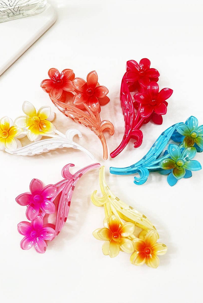 Colorful Plumeria Flowers Hair Claw-340 Other Accessories-Love and Repeat-Heathered Boho Boutique, Women's Fashion and Accessories in Palmetto, FL