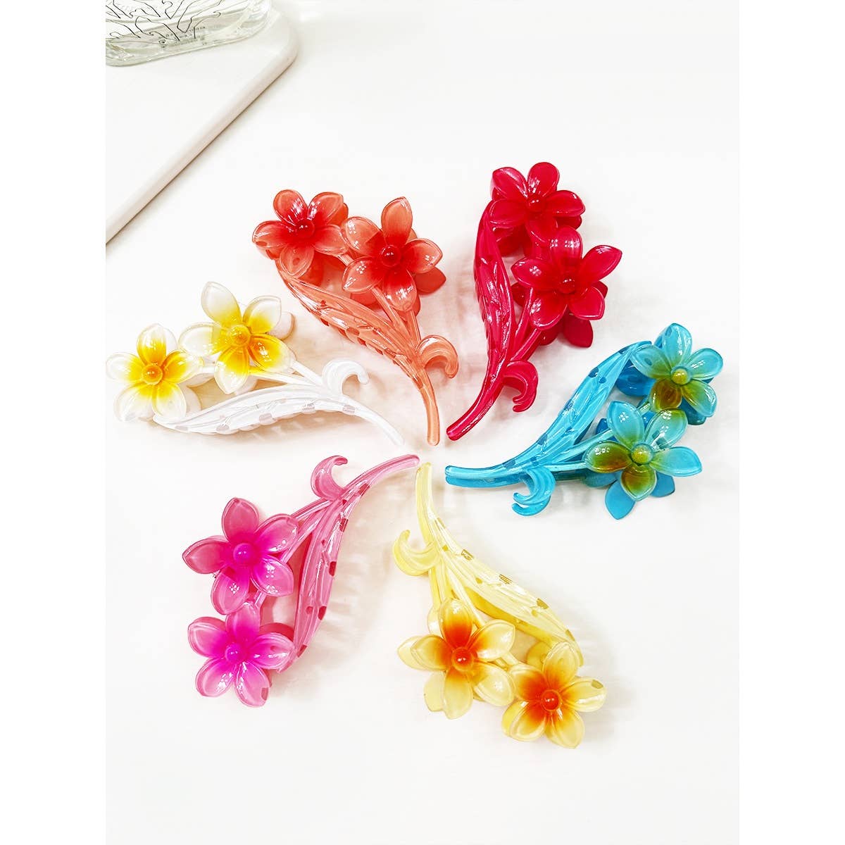 Colorful Plumeria Flowers Hair Claw-340 Other Accessories-Love and Repeat-Heathered Boho Boutique, Women's Fashion and Accessories in Palmetto, FL