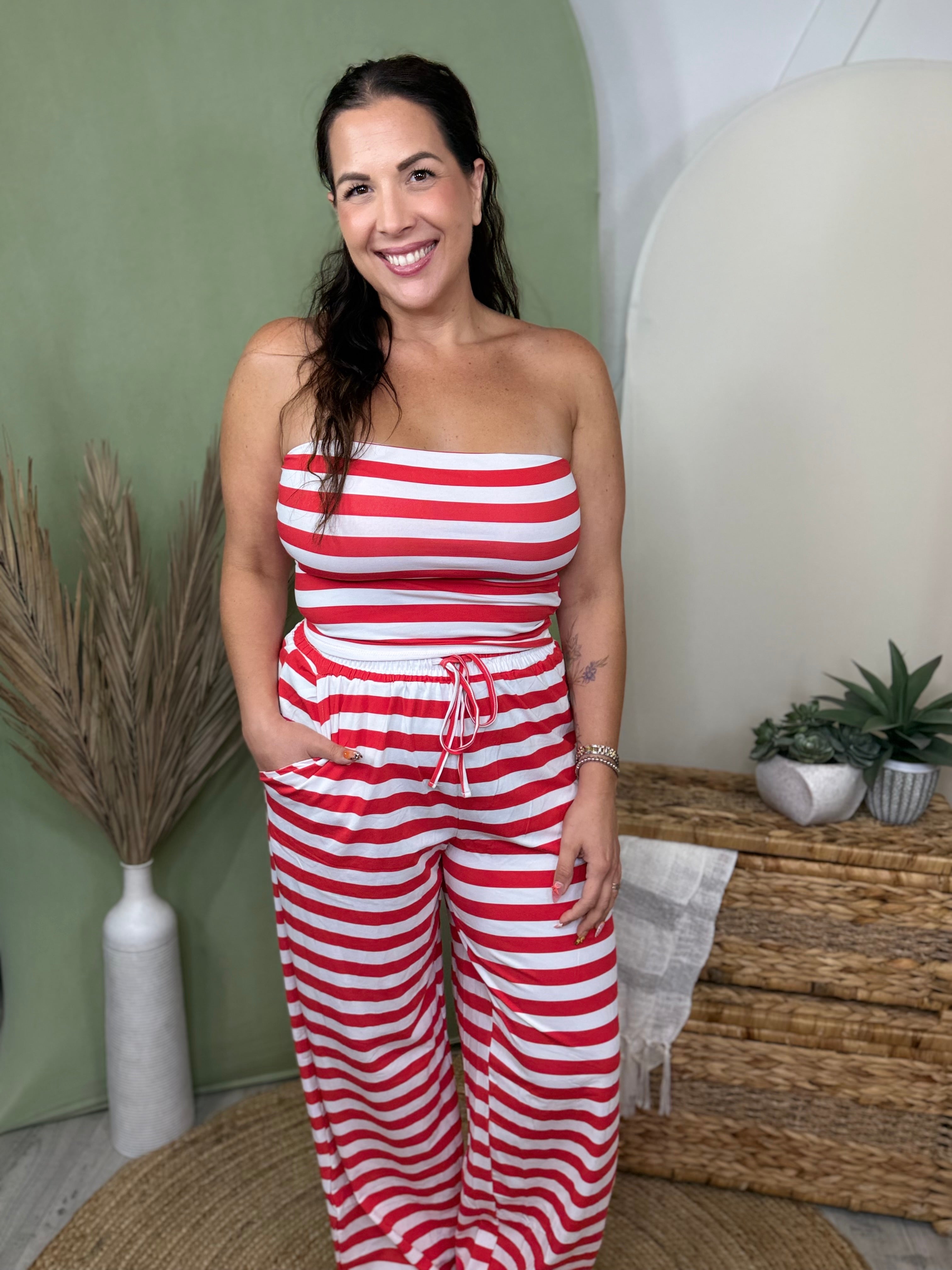 Saylor Stripe Set-240 ACTIVEWEAR/SETS-BLAKELEY-Heathered Boho Boutique, Women's Fashion and Accessories in Palmetto, FL
