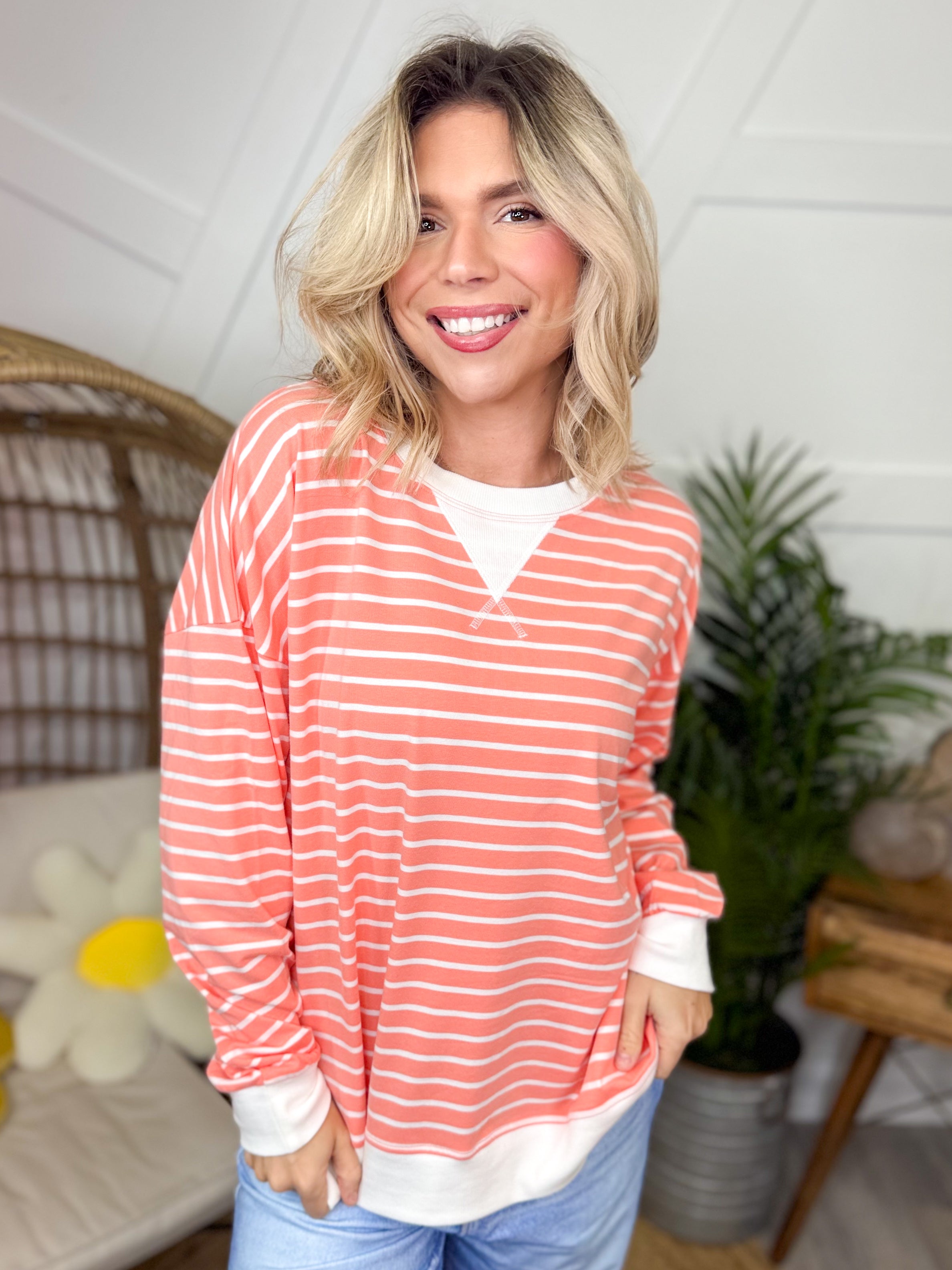 Restock: Something Borrowed Top-120 LONG SLEEVE TOPS-ZENANA-Heathered Boho Boutique, Women's Fashion and Accessories in Palmetto, FL