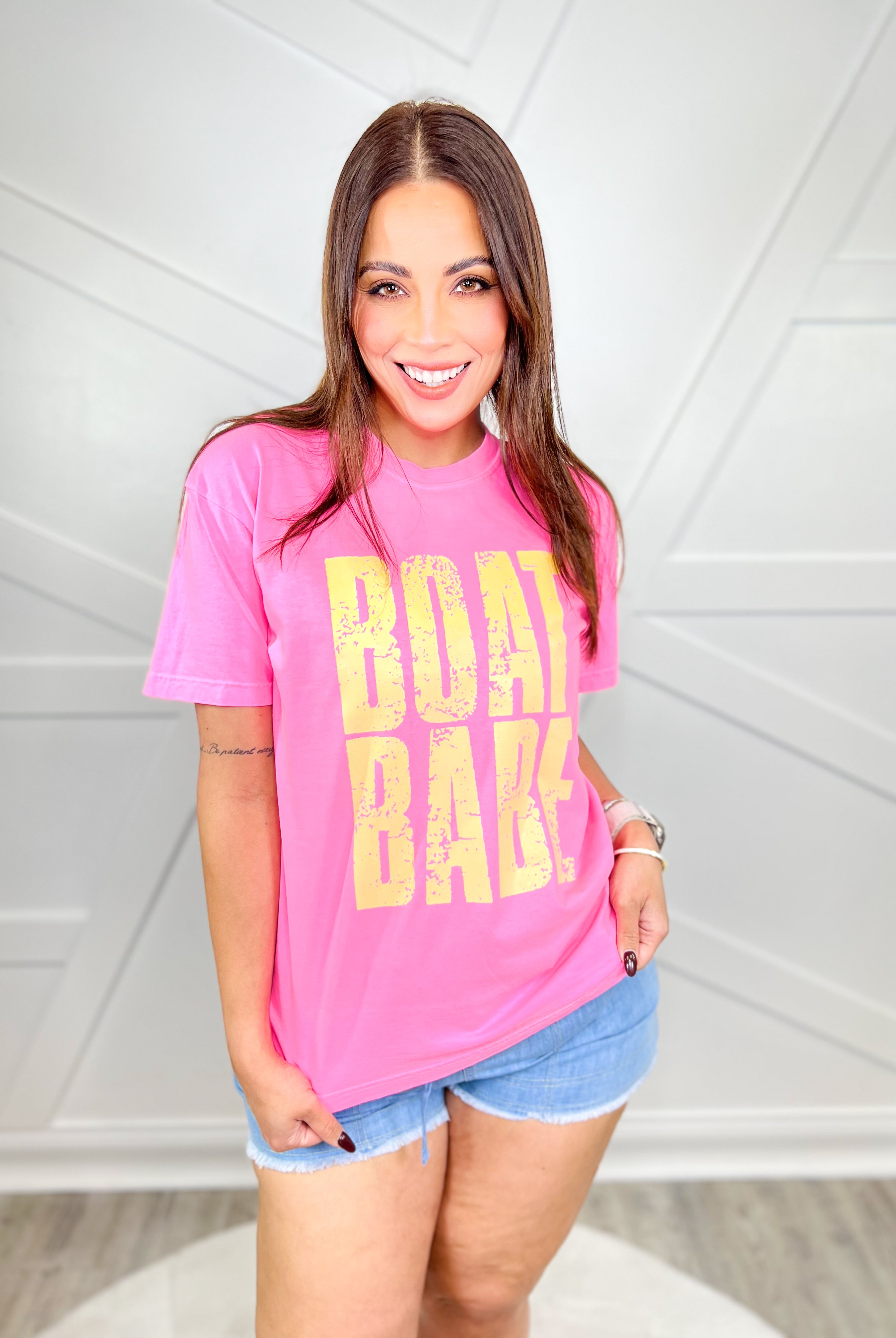 Boat Babe Graphic Tee-130 Graphic Tees-Heathered Boho-Heathered Boho Boutique, Women's Fashion and Accessories in Palmetto, FL