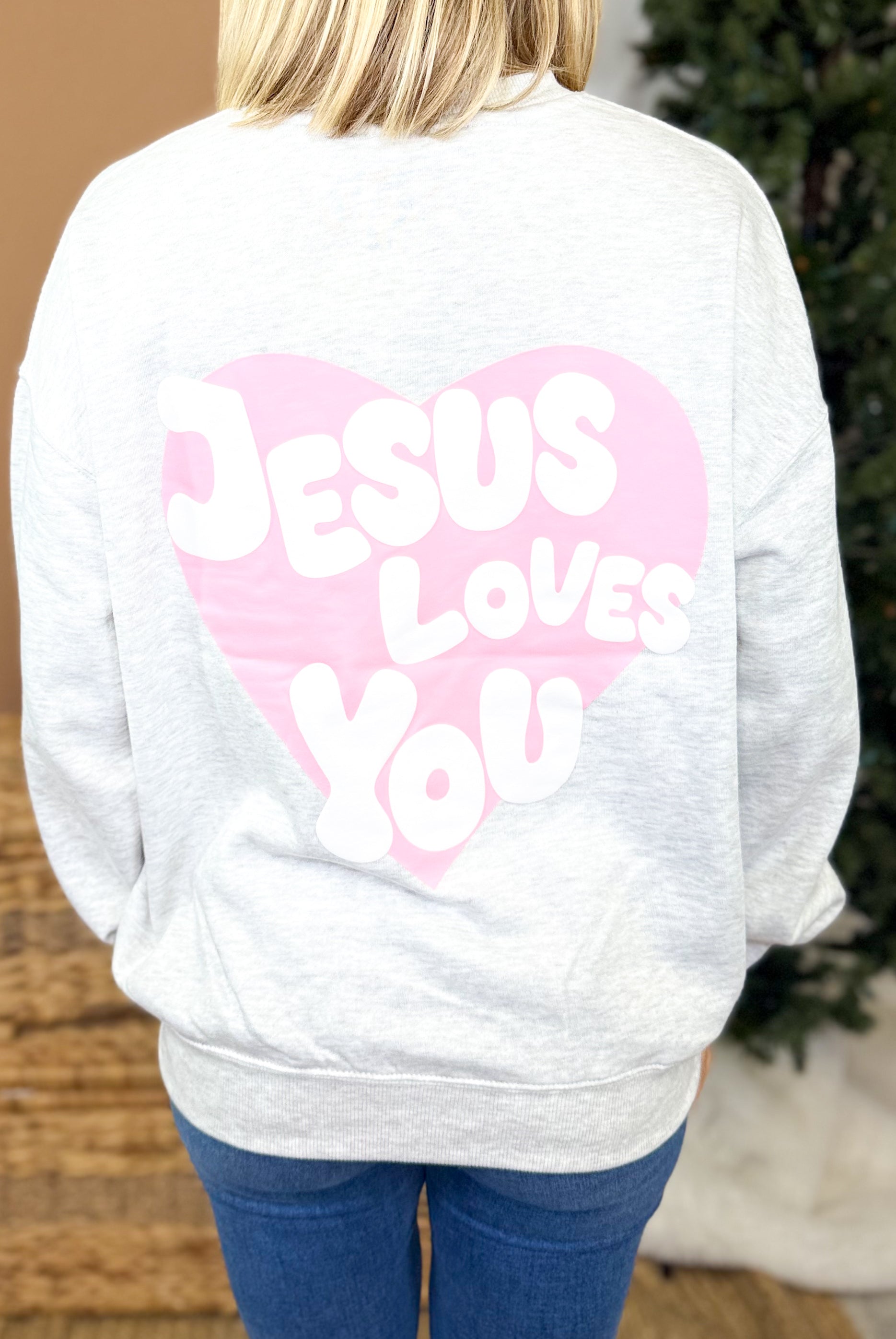 Jesus Loves You Top-120 Long Sleeve Tops-Reflex-Heathered Boho Boutique, Women's Fashion and Accessories in Palmetto, FL