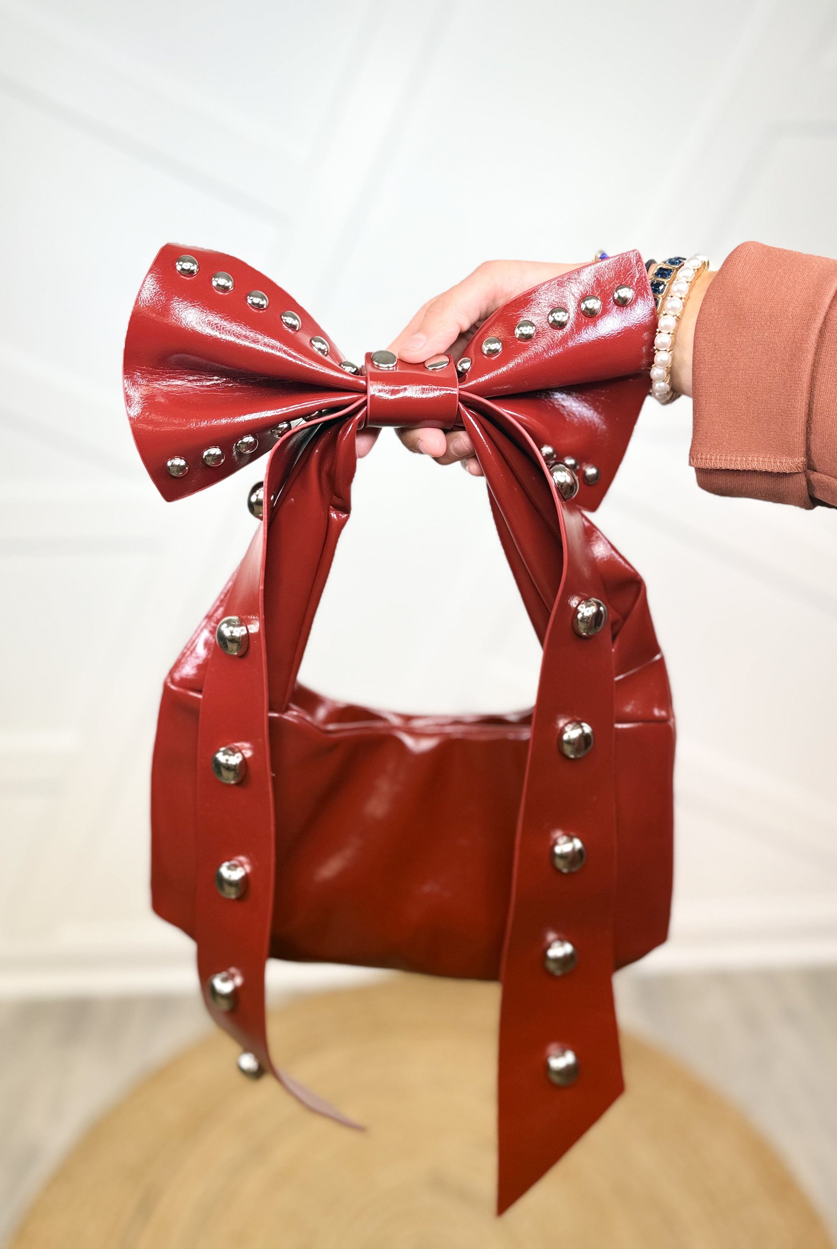 Bow Shoulder Bag-320 Bags-Fame Accessories-Heathered Boho Boutique, Women's Fashion and Accessories in Palmetto, FL