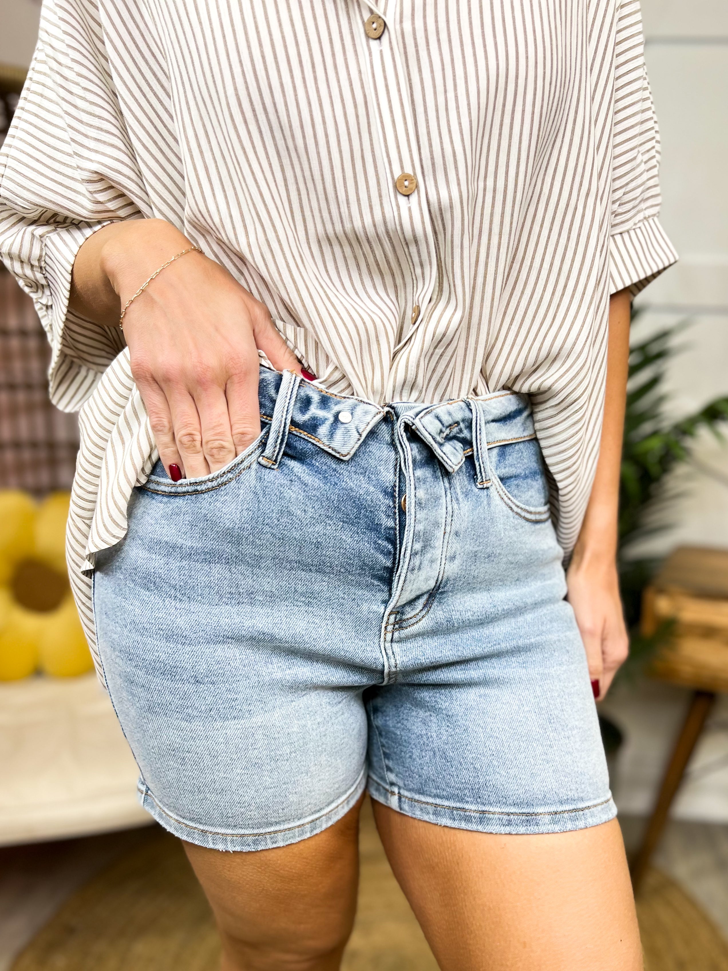 Off Duty Shorts by Judy Blue-160 SHORTS-Judy Blue-Heathered Boho Boutique, Women's Fashion and Accessories in Palmetto, FL