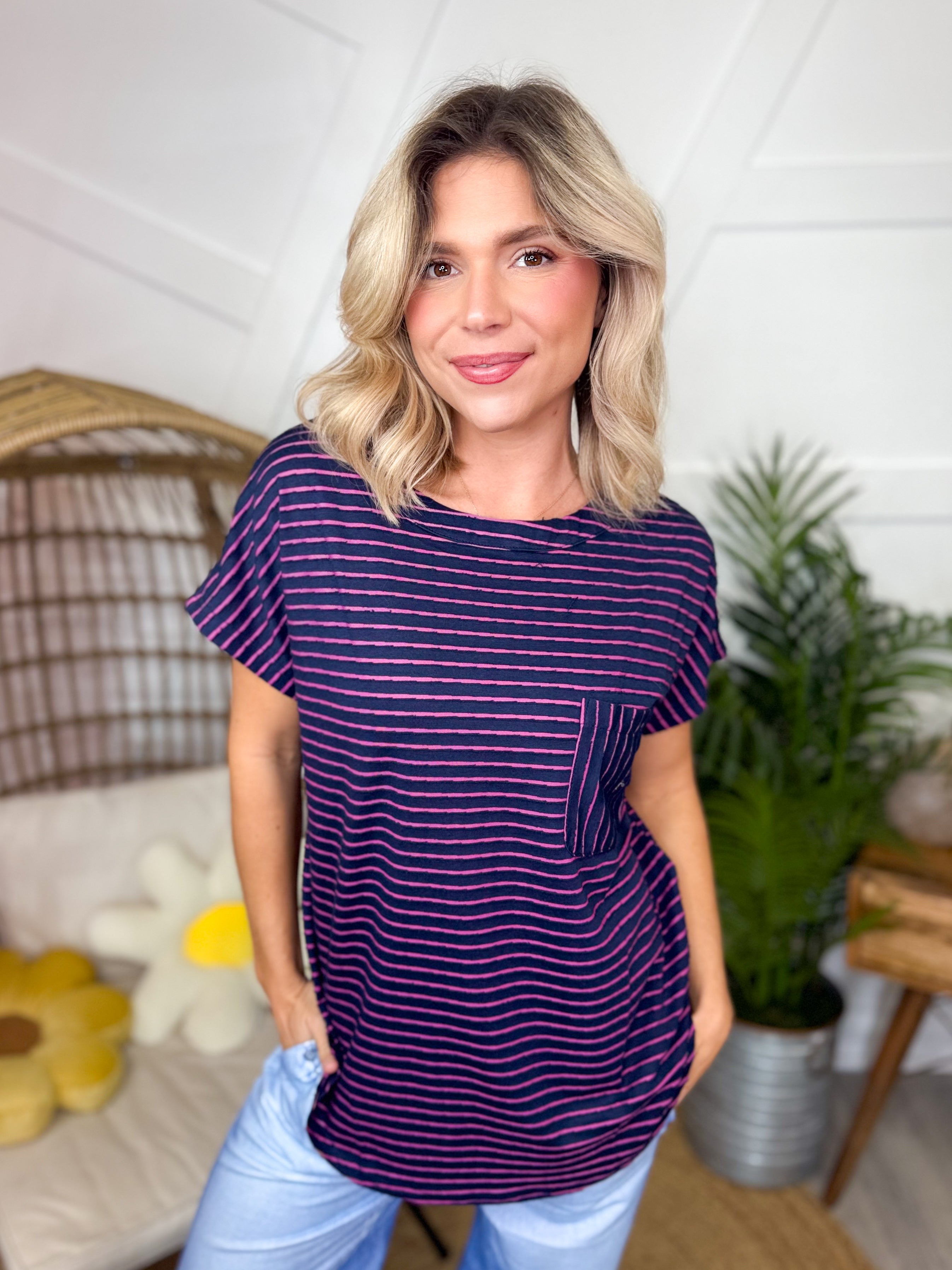 Endless Style Top-110 SHORT SLEEVE TOP-SEW IN LOVE-Heathered Boho Boutique, Women's Fashion and Accessories in Palmetto, FL