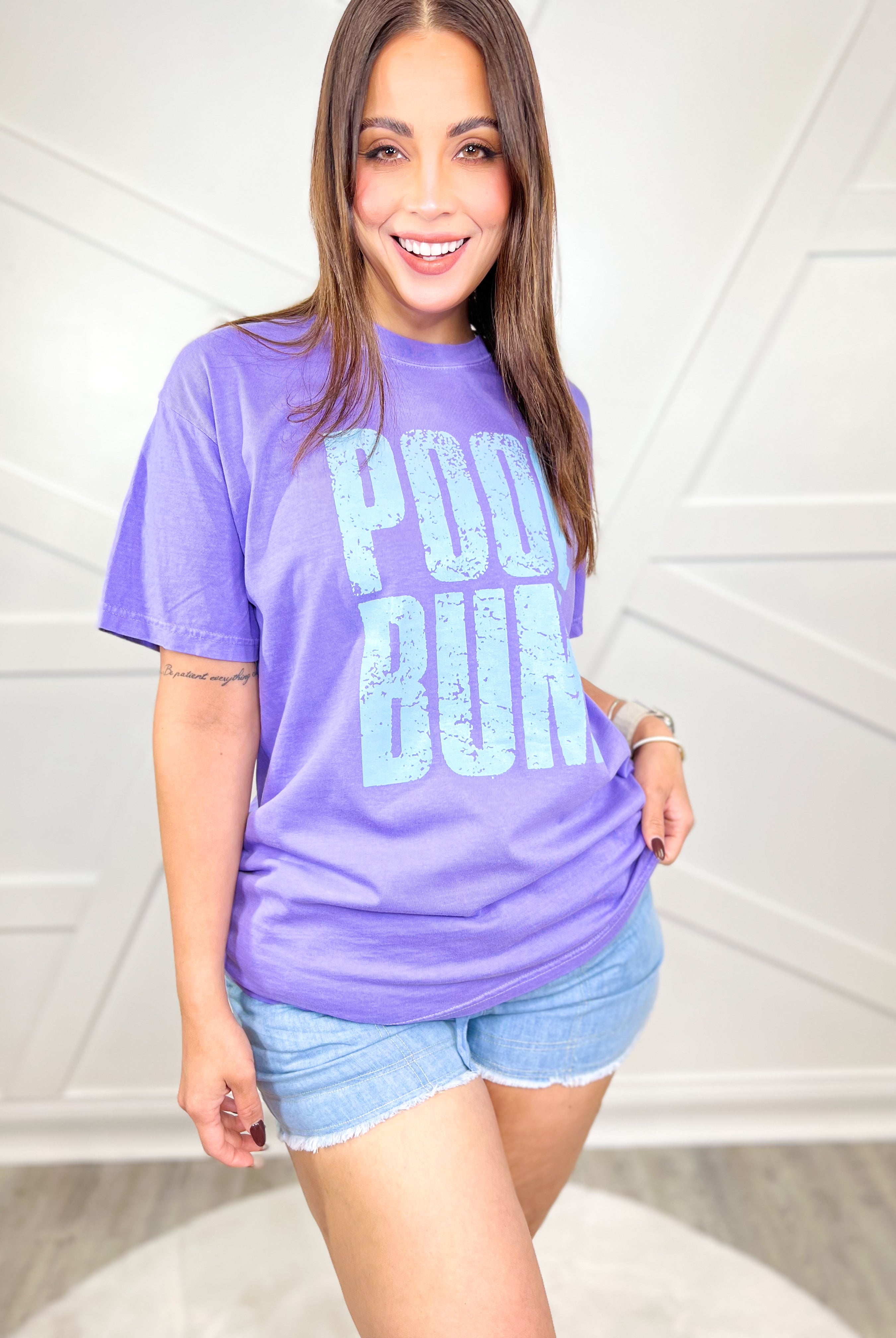 Pool Bum Graphic Tee-130 Graphic Tees-Heathered Boho-Heathered Boho Boutique, Women's Fashion and Accessories in Palmetto, FL
