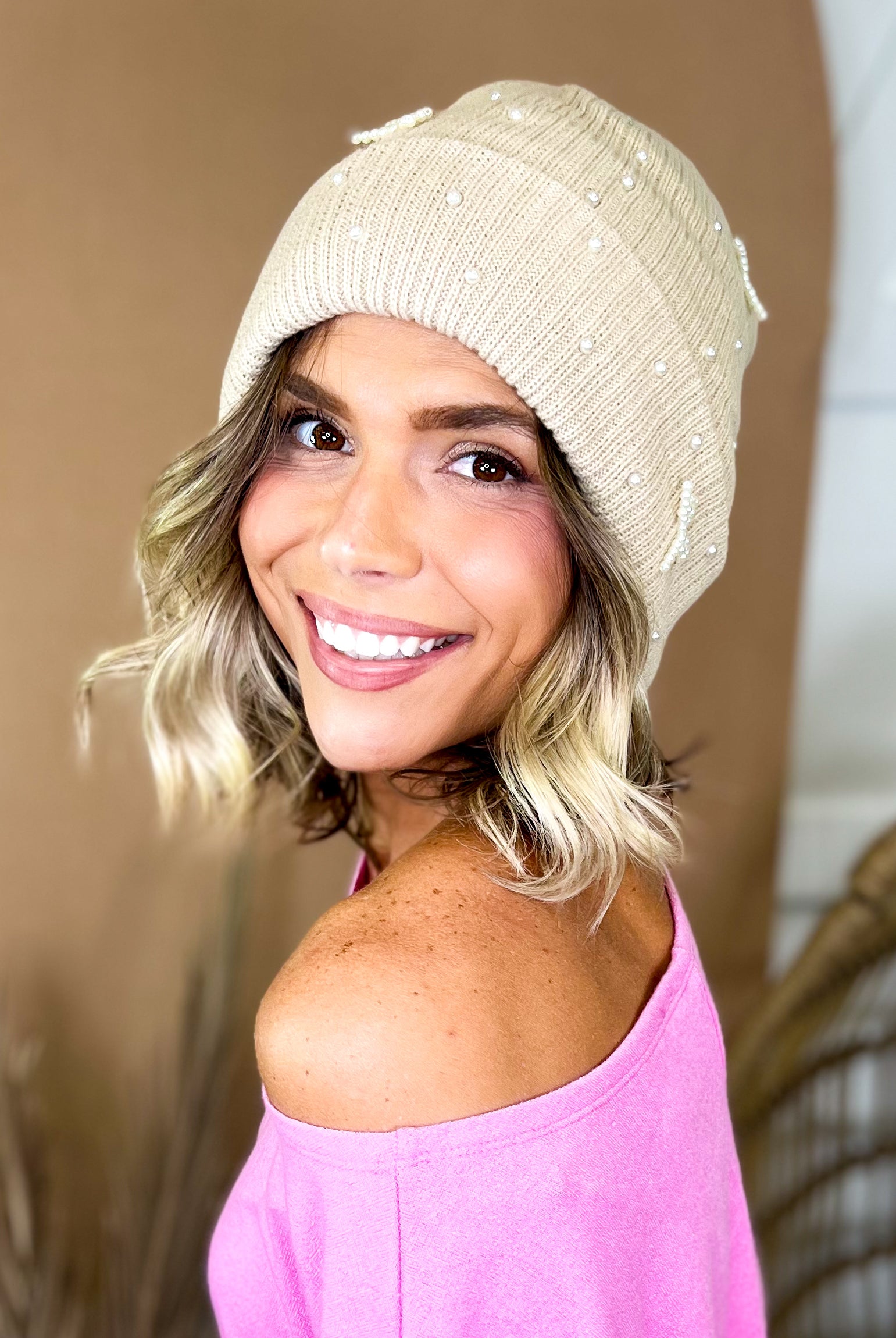The Bow Sweet Beanie-340 OTHER ACCESSORIES-ZENANA-Heathered Boho Boutique, Women's Fashion and Accessories in Palmetto, FL