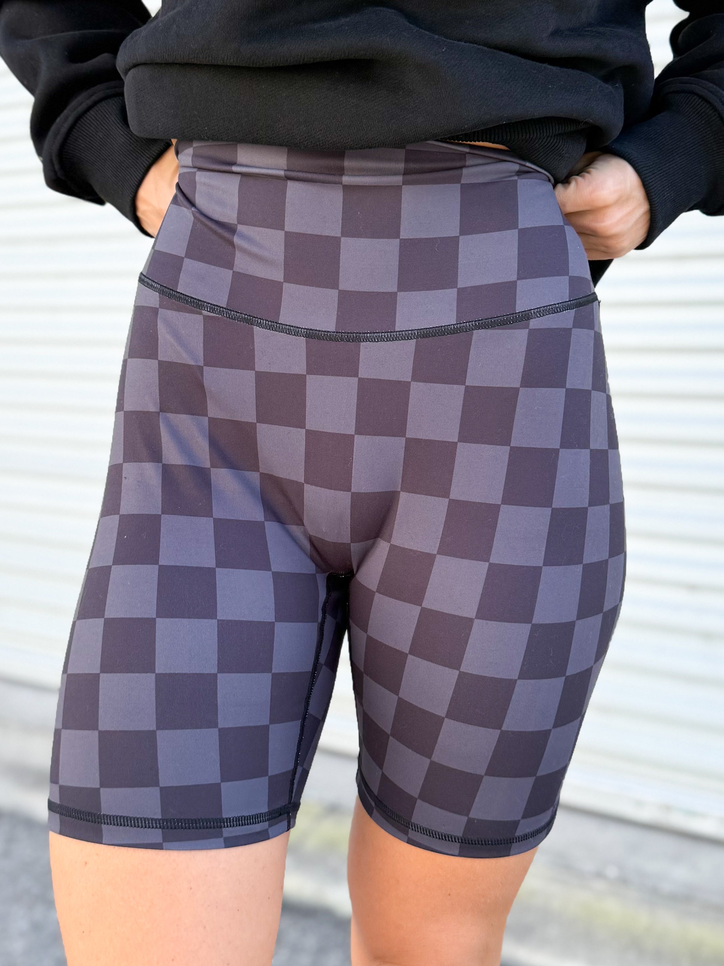 Doorbuster Deal: Check Back Biker Shorts-160 SHORTS-JESS LEA-Heathered Boho Boutique, Women's Fashion and Accessories in Palmetto, FL