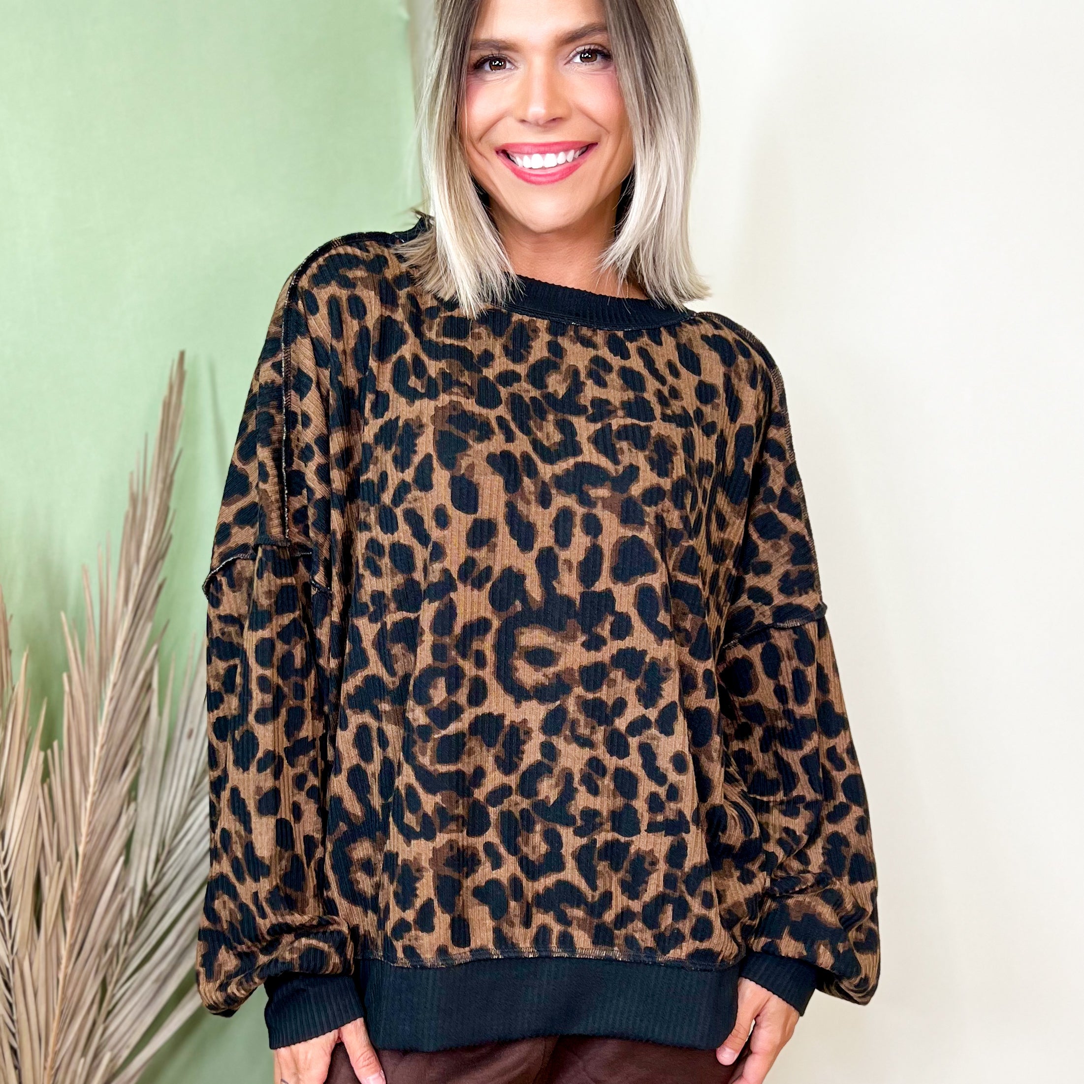Wild At Heart Pullover-120 LONG SLEEVE TOPS-HEIMISH-Heathered Boho Boutique, Women's Fashion and Accessories in Palmetto, FL
