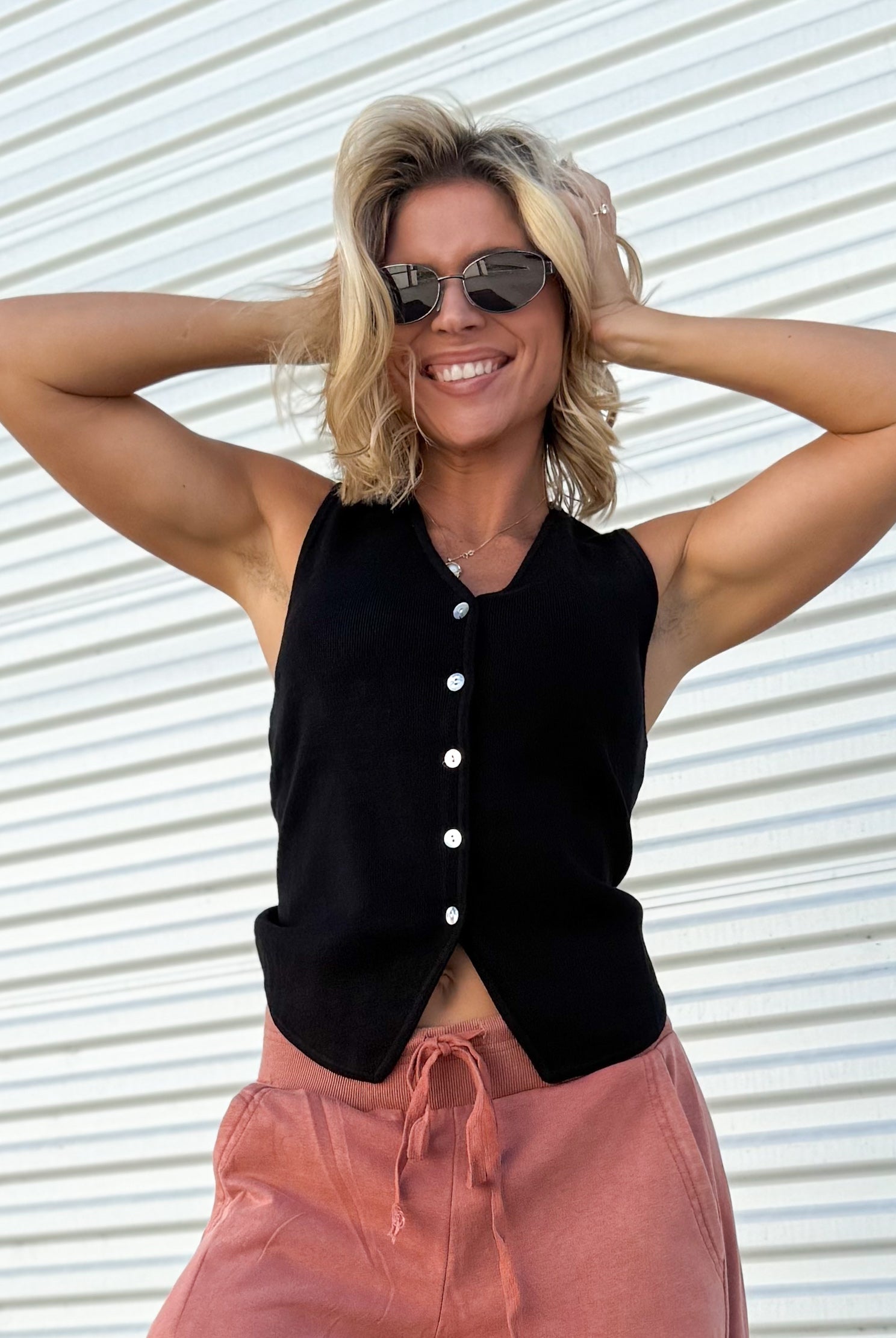 My Crew Sweater Vest-220 Cardigans/ Kimonos-ODDI-Heathered Boho Boutique, Women's Fashion and Accessories in Palmetto, FL