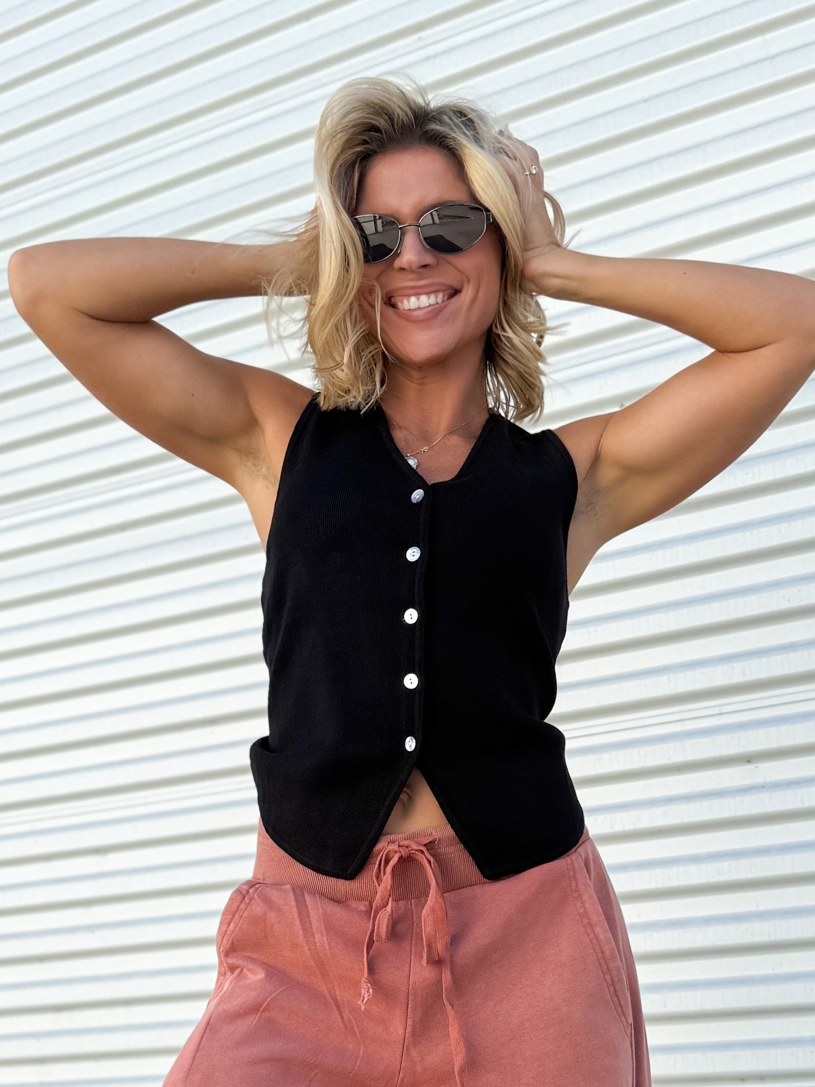 Restock: My Crew Sweater Vest-220 Cardigans/ Kimonos-ODDI-Heathered Boho Boutique, Women's Fashion and Accessories in Palmetto, FL