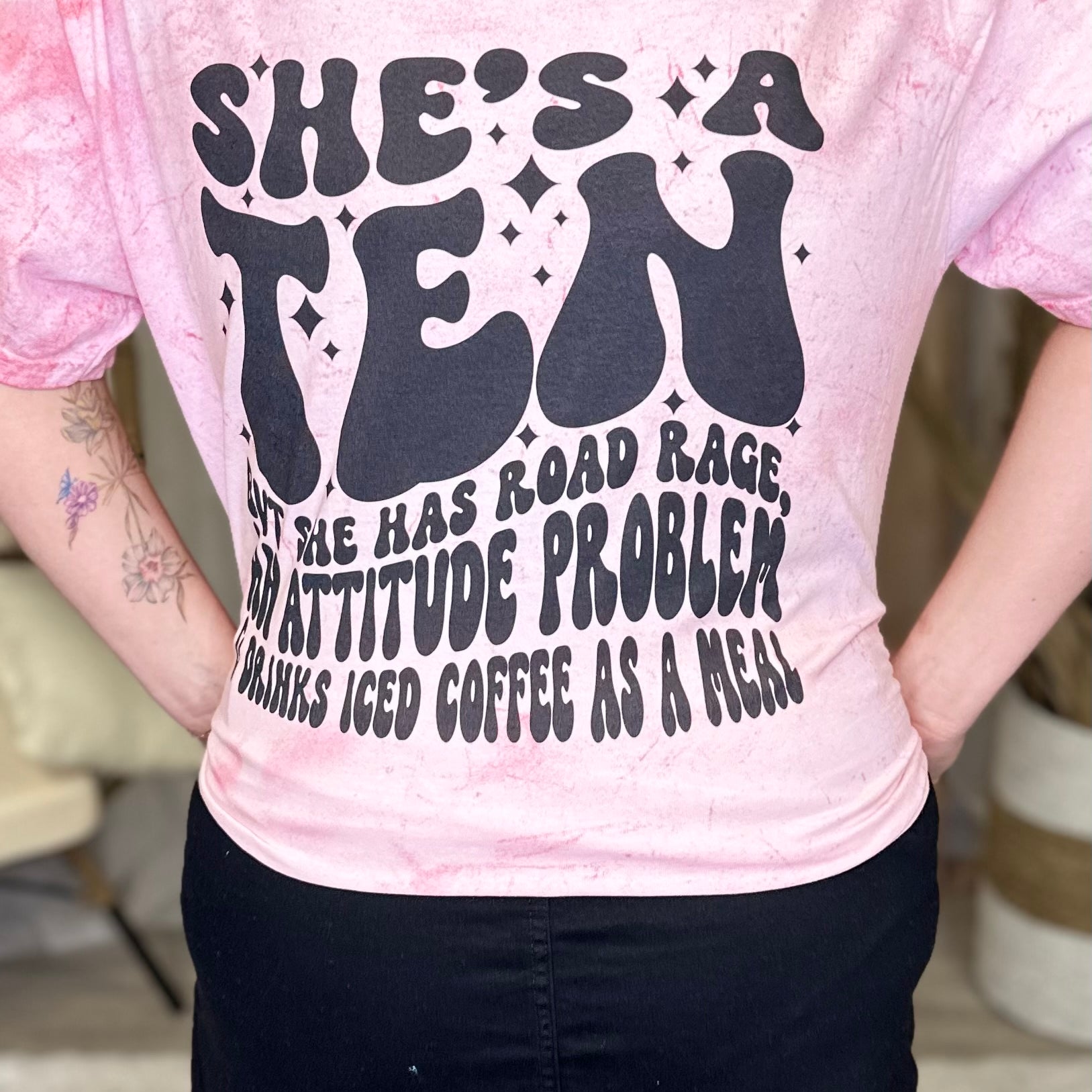 She's a 10 But... Graphic Tee-130 Graphic Tees-Heathered Boho-Heathered Boho Boutique, Women's Fashion and Accessories in Palmetto, FL