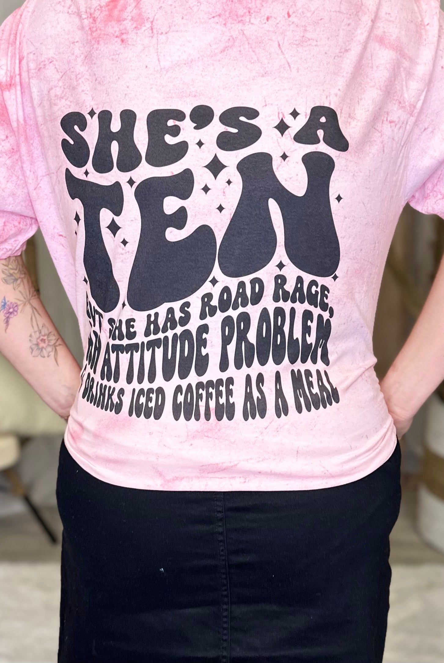 She's a 10 But... Graphic Tee-130 Graphic Tees-Heathered Boho-Heathered Boho Boutique, Women's Fashion and Accessories in Palmetto, FL