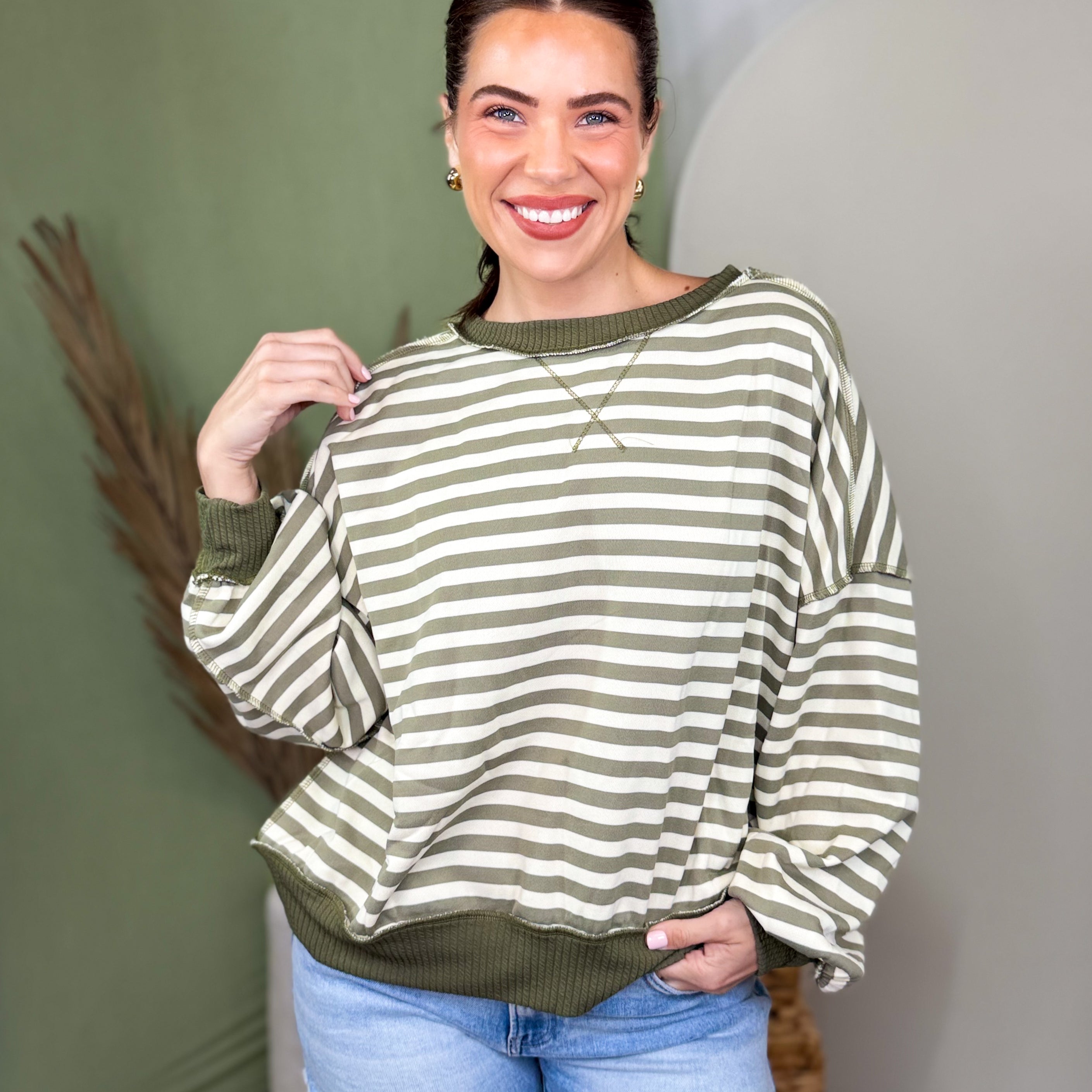 Salt Air Striped Sweater-120 LONG SLEEVE TOPS-HEIMISH-Heathered Boho Boutique, Women's Fashion and Accessories in Palmetto, FL