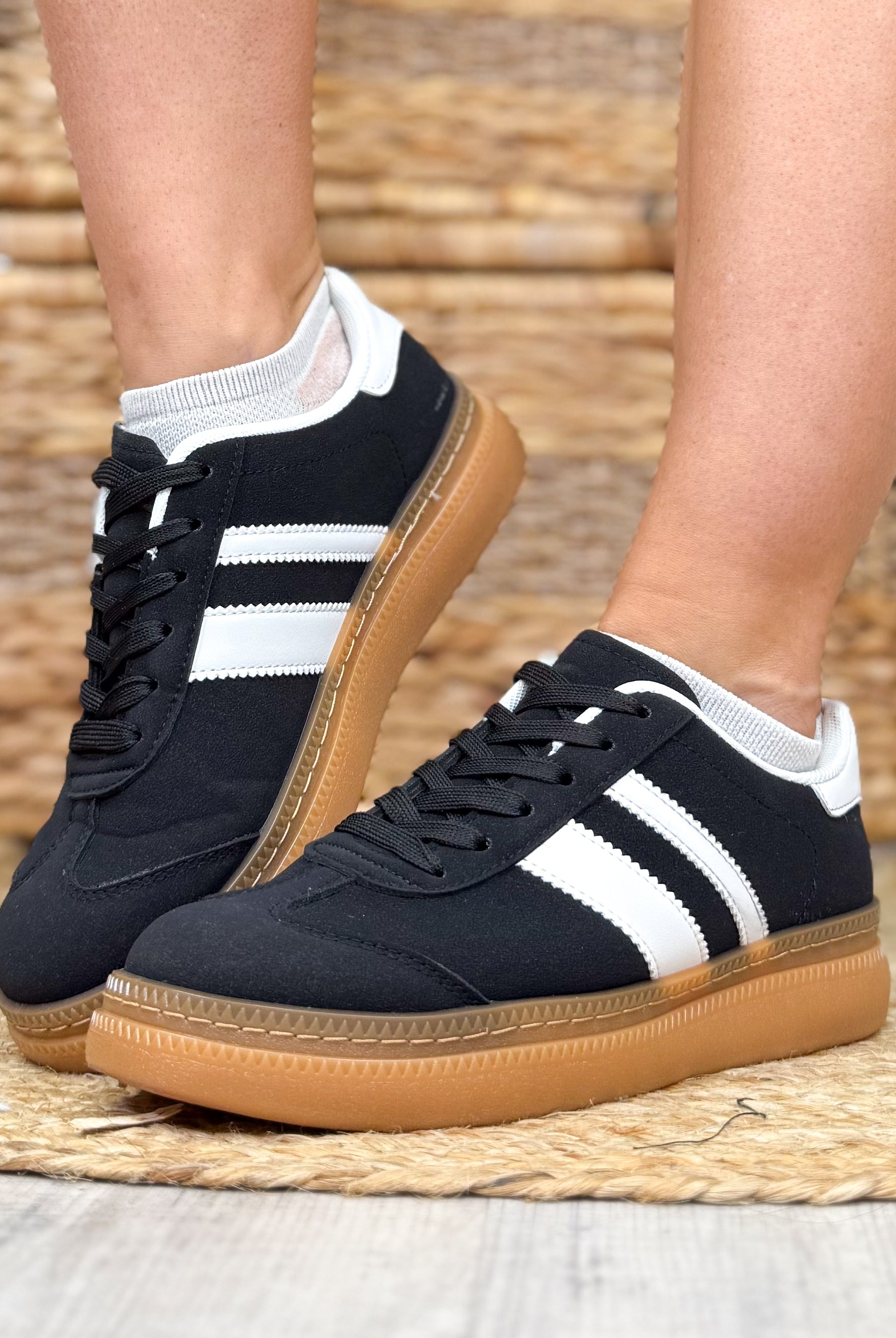 Black Friday: Spirit Week Sneakers - Black and White-350 SHOES-Air Rider-Heathered Boho Boutique, Women's Fashion and Accessories in Palmetto, FL