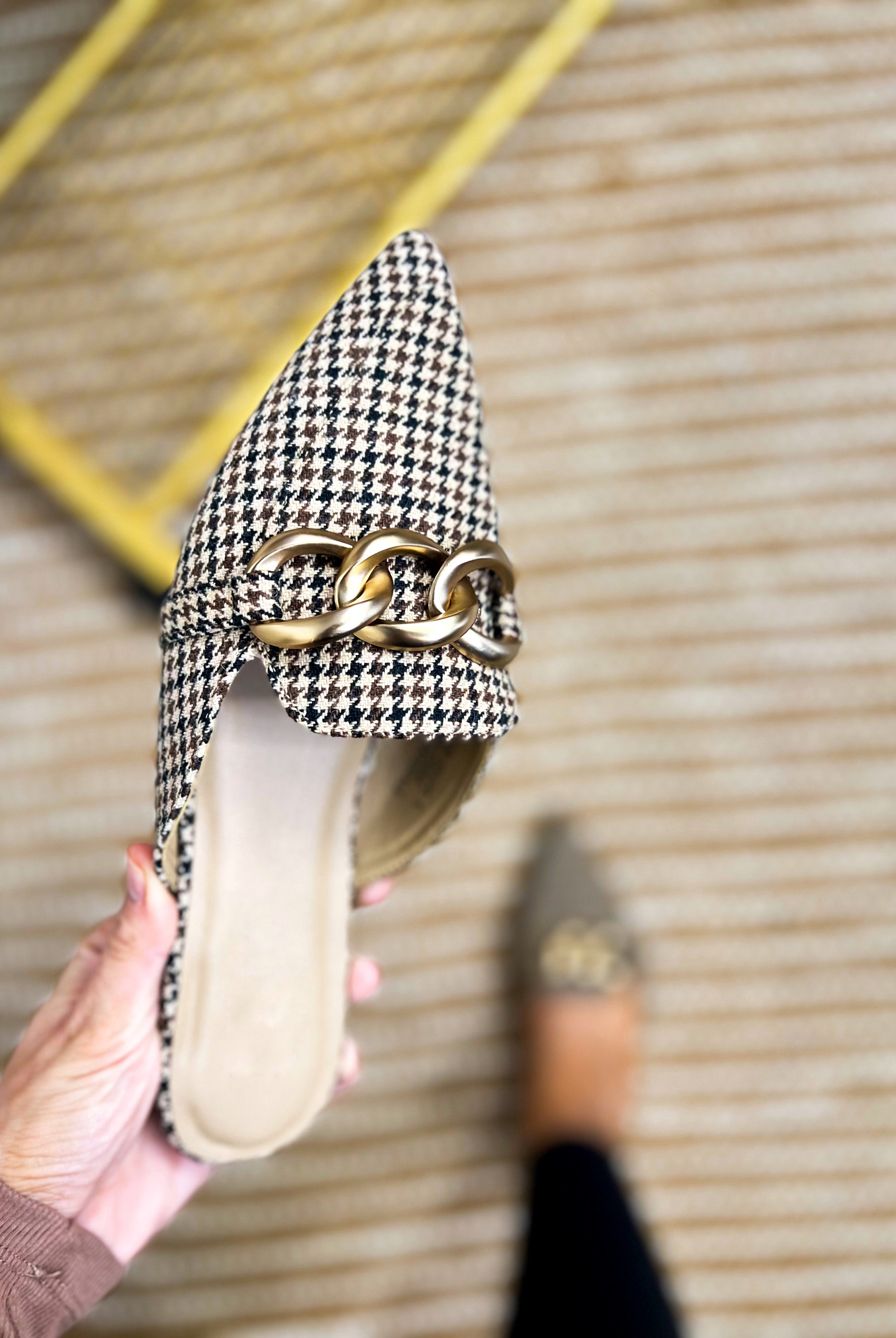 RESTOCK: Playing for Keeps Flats - Black Tan Houndstooth-350 Shoes-Corkys-Heathered Boho Boutique, Women's Fashion and Accessories in Palmetto, FL