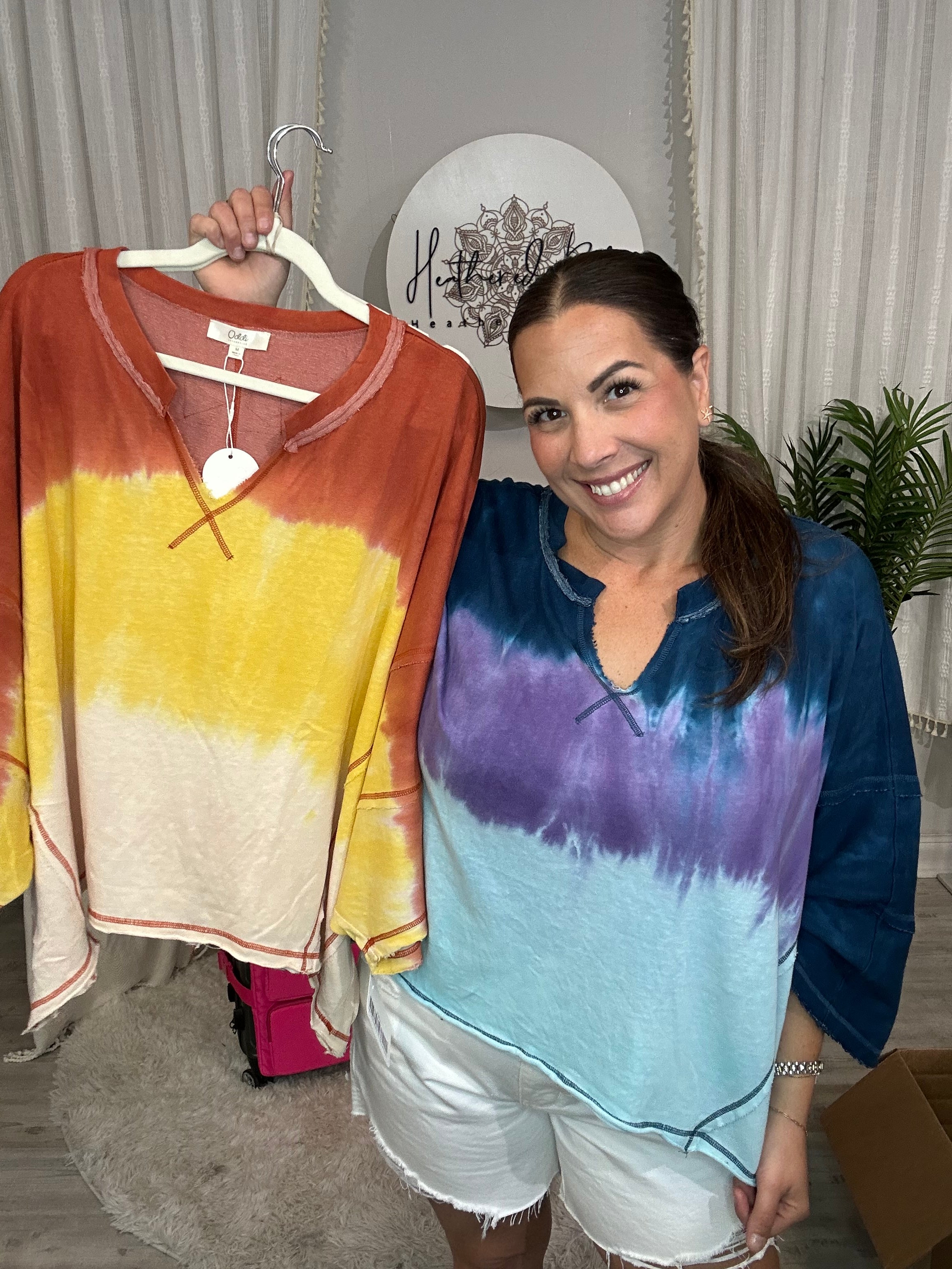 Free Spirit Fade Top-110 SHORT SLEEVE TOP-ODDI-Heathered Boho Boutique, Women's Fashion and Accessories in Palmetto, FL