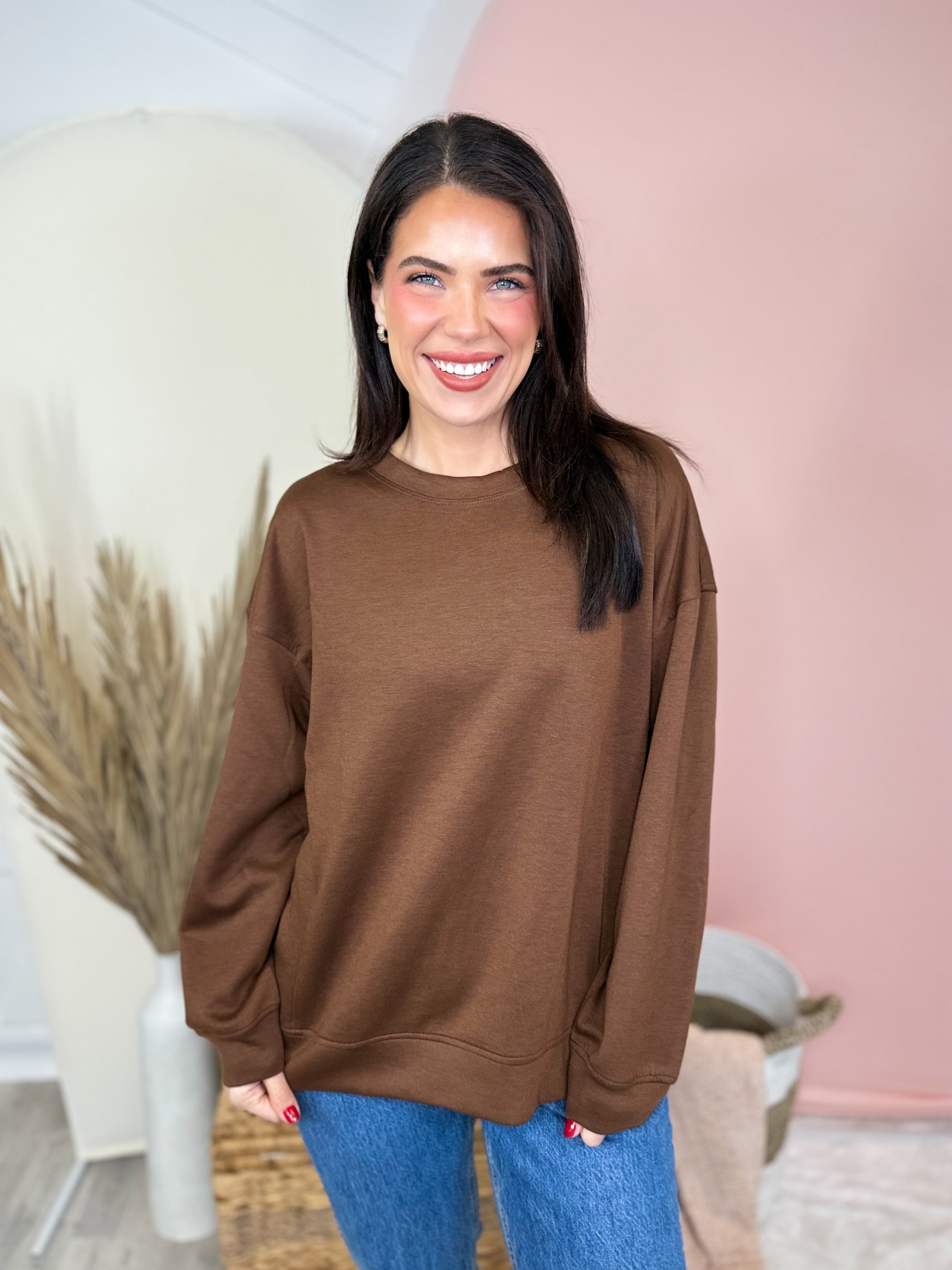 Gossip Sweatshirt-120 LONG SLEEVE TOPS-ZENANA-Heathered Boho Boutique, Women's Fashion and Accessories in Palmetto, FL