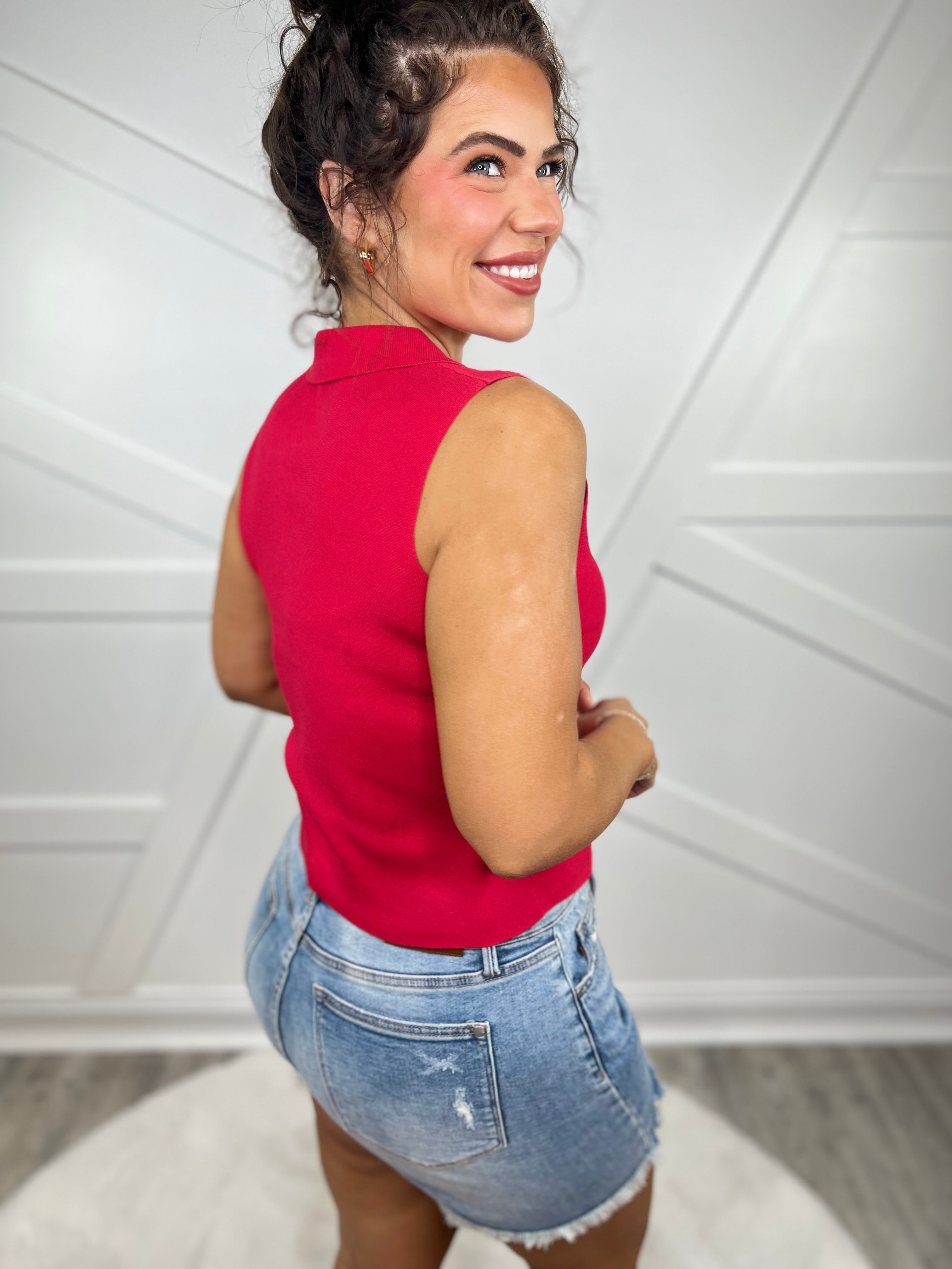 Emmy Button Down Top-100 TANK/CROP TOPS-Rivir-Heathered Boho Boutique, Women's Fashion and Accessories in Palmetto, FL