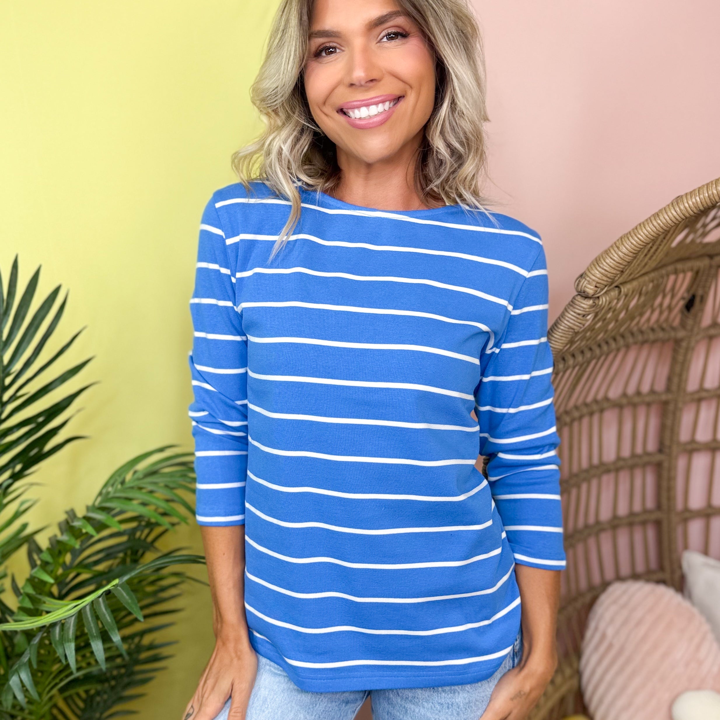 Nantucket Stripe Top-120 LONG SLEEVE TOPS-STITCH & CO-Heathered Boho Boutique, Women's Fashion and Accessories in Palmetto, FL