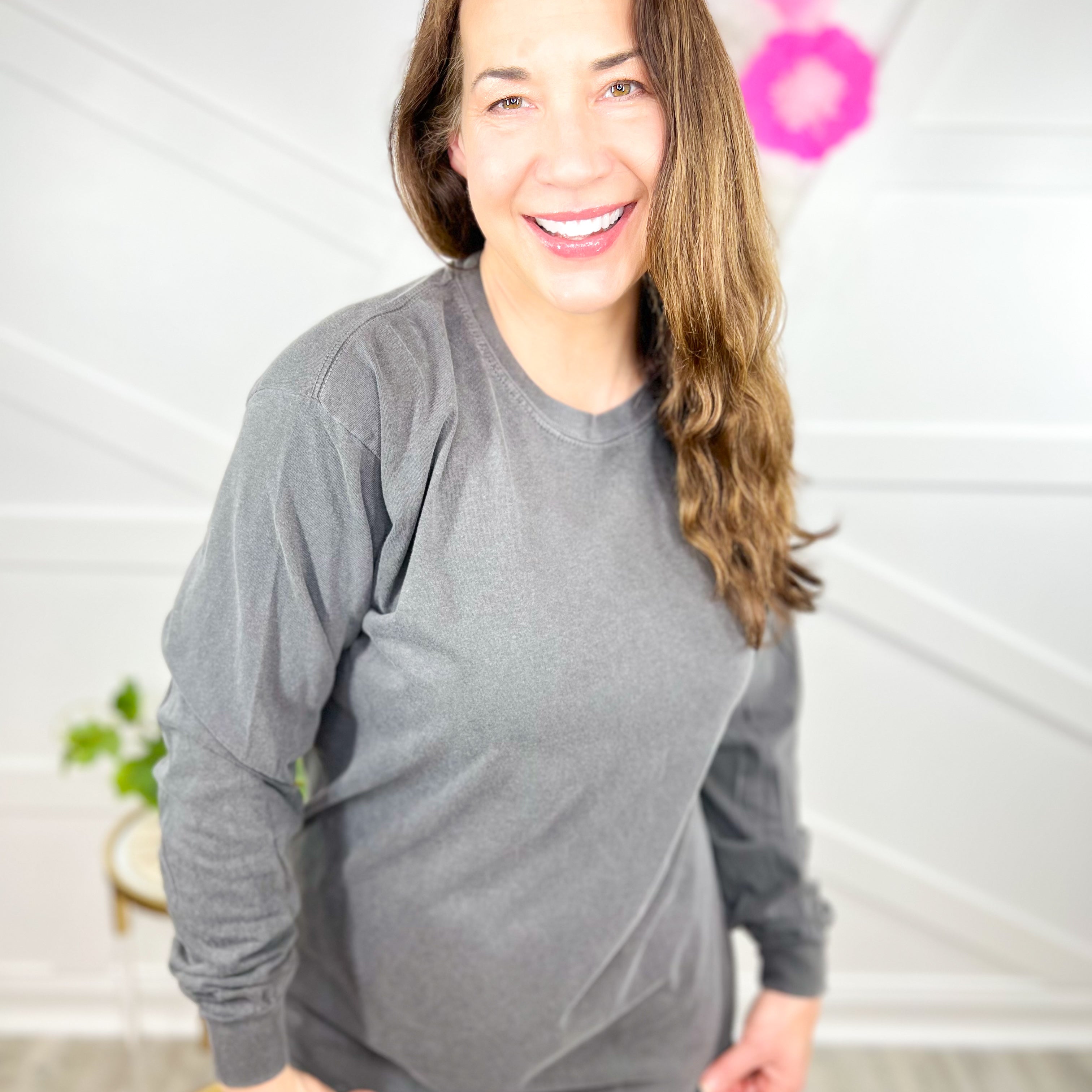 Billing For This Conversation Graphic Long Sleeve-130 Graphic Tees-Heathered Boho-Heathered Boho Boutique, Women's Fashion and Accessories in Palmetto, FL