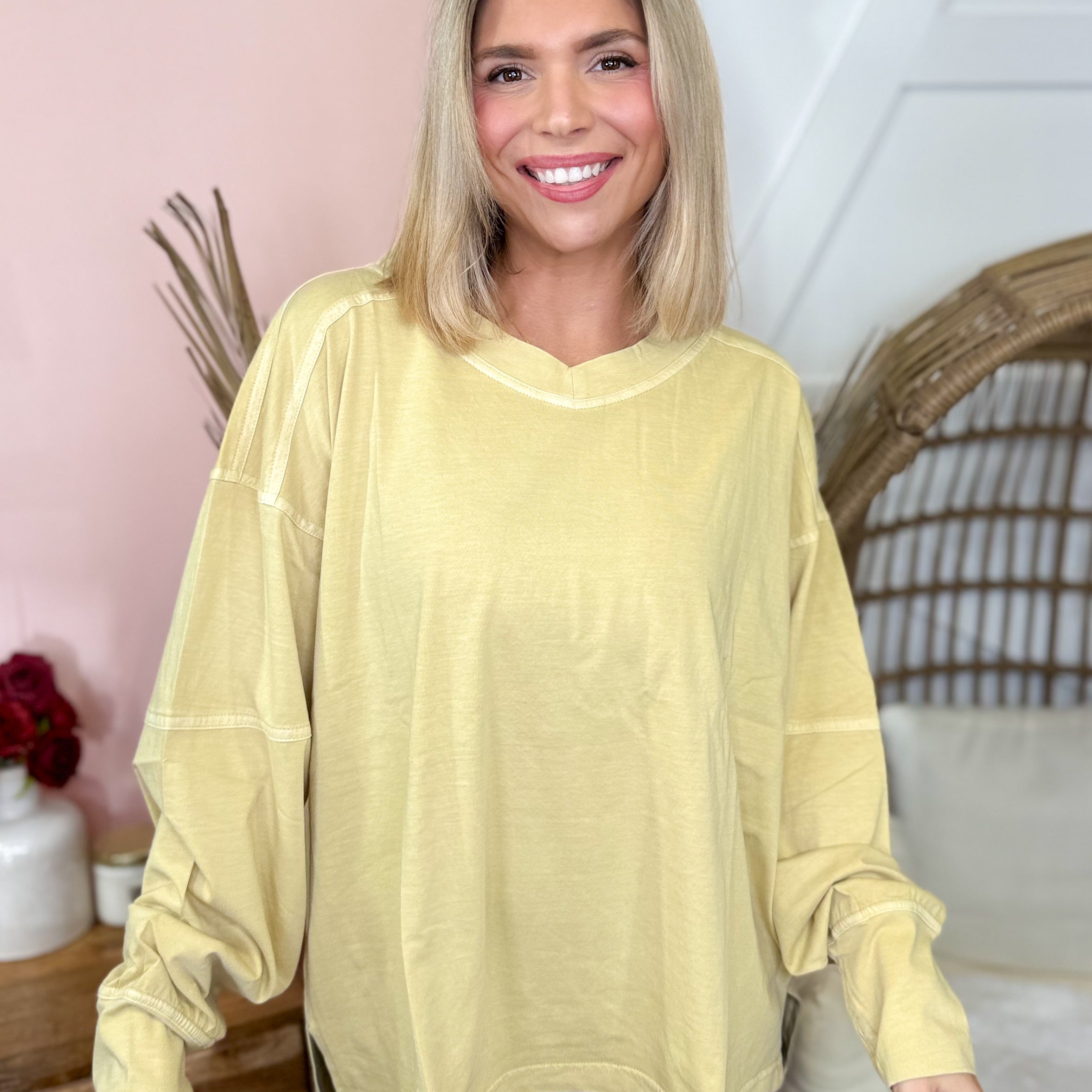 Restock: Ballpark Long Sleeve Top-120 Long Sleeve Tops-RAE MODE-Heathered Boho Boutique, Women's Fashion and Accessories in Palmetto, FL