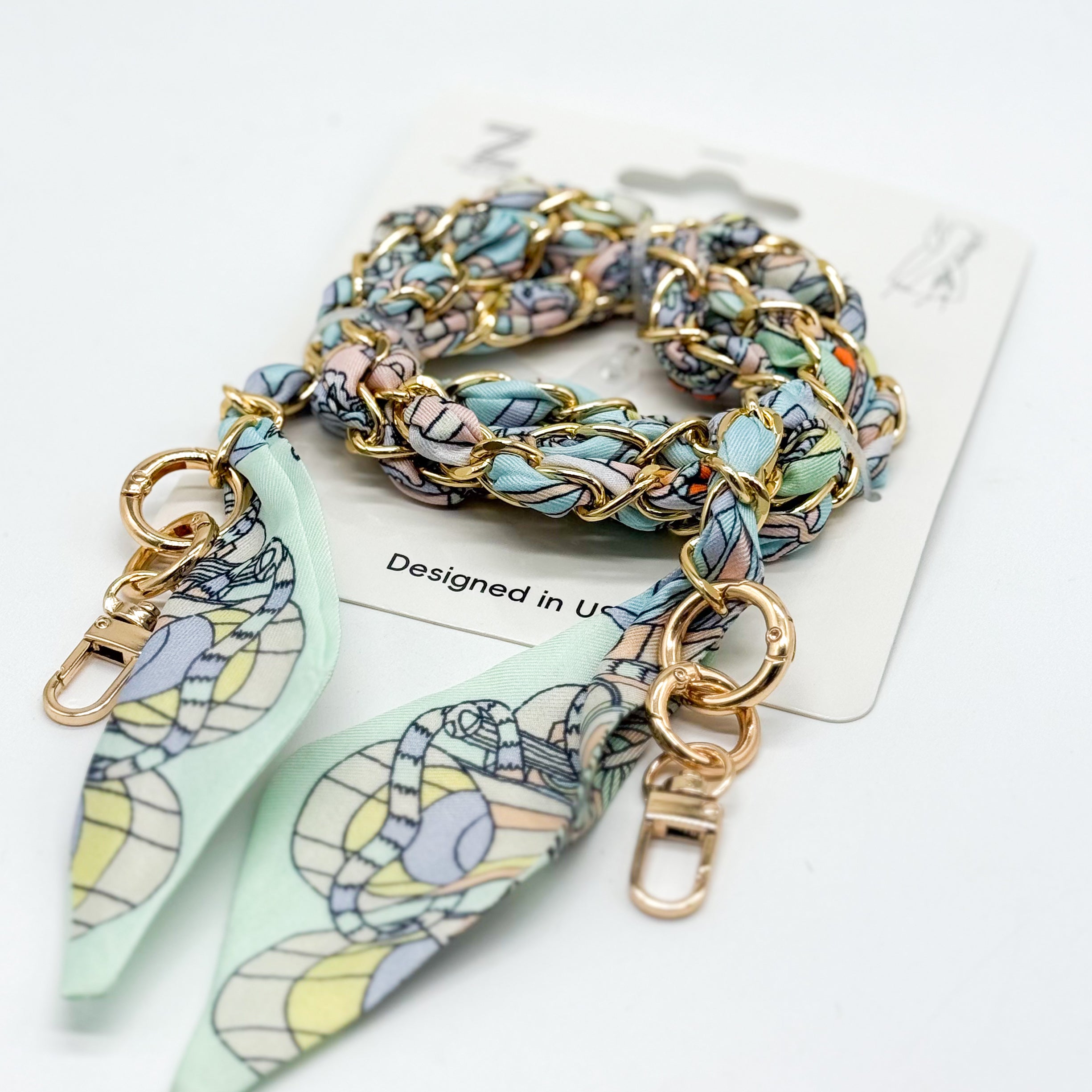 Silk Scarf Phone Holder Crossbody-340 Other Accessories-Queens Designs-Heathered Boho Boutique, Women's Fashion and Accessories in Palmetto, FL