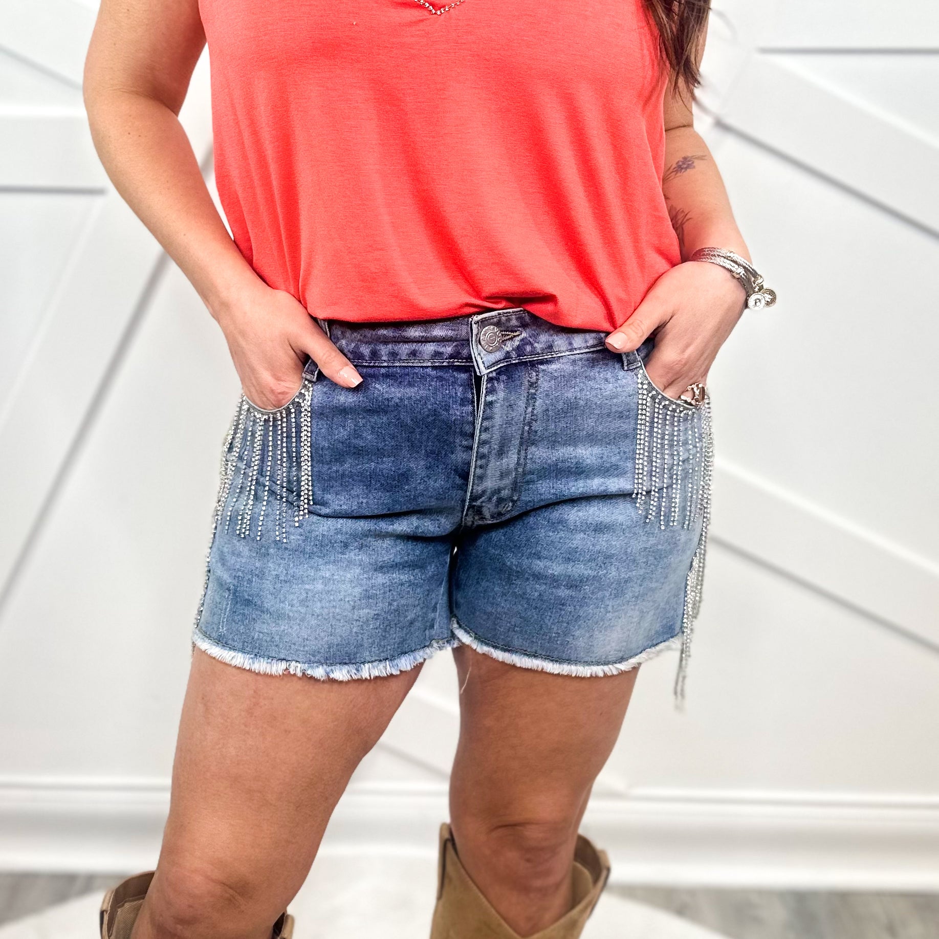 Little Gem Shorts-160 SHORTS-Vocal-Heathered Boho Boutique, Women's Fashion and Accessories in Palmetto, FL