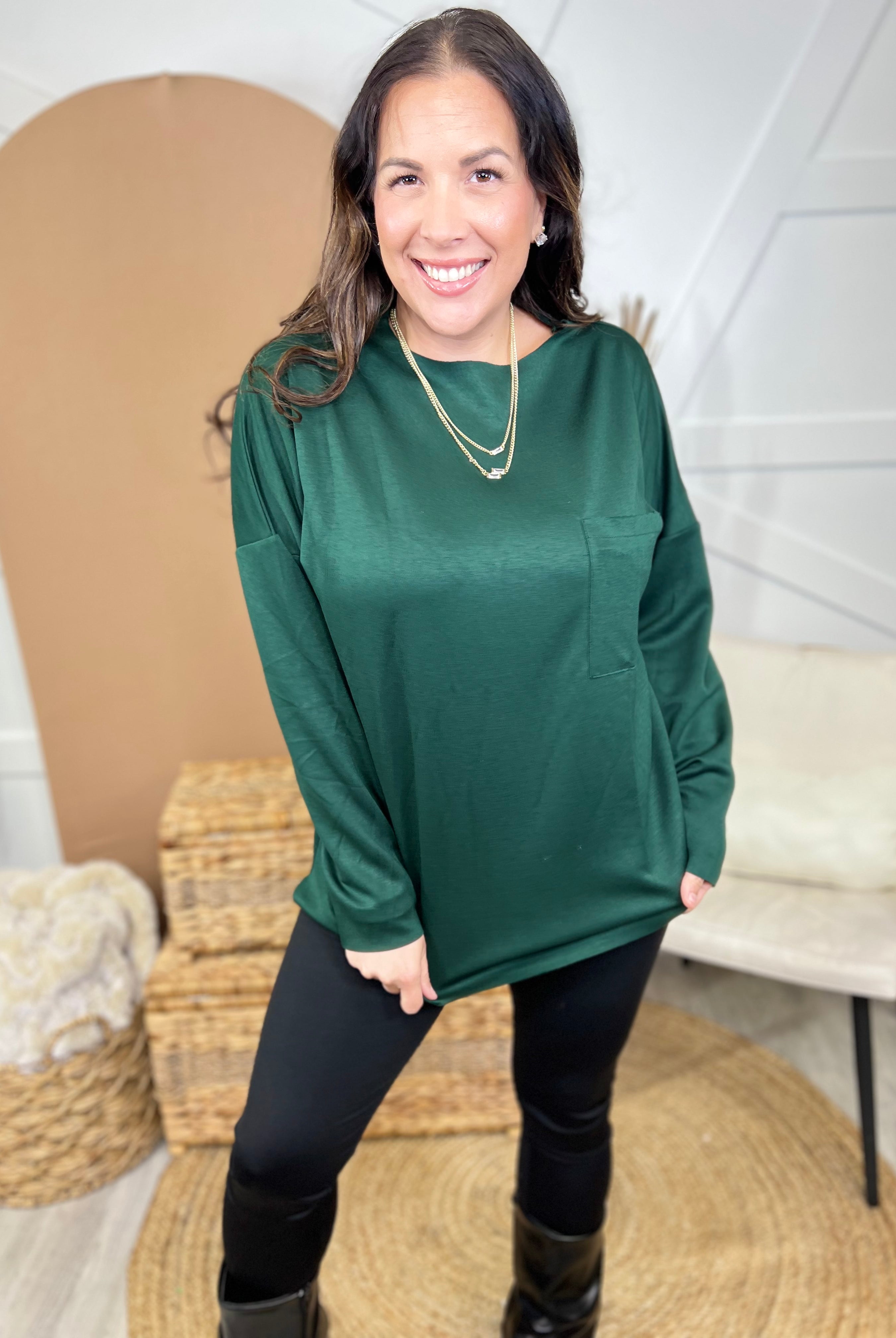 Relax A Little Long Sleeve Top-120 LONG SLEEVE TOPS-White Birch-Heathered Boho Boutique, Women's Fashion and Accessories in Palmetto, FL