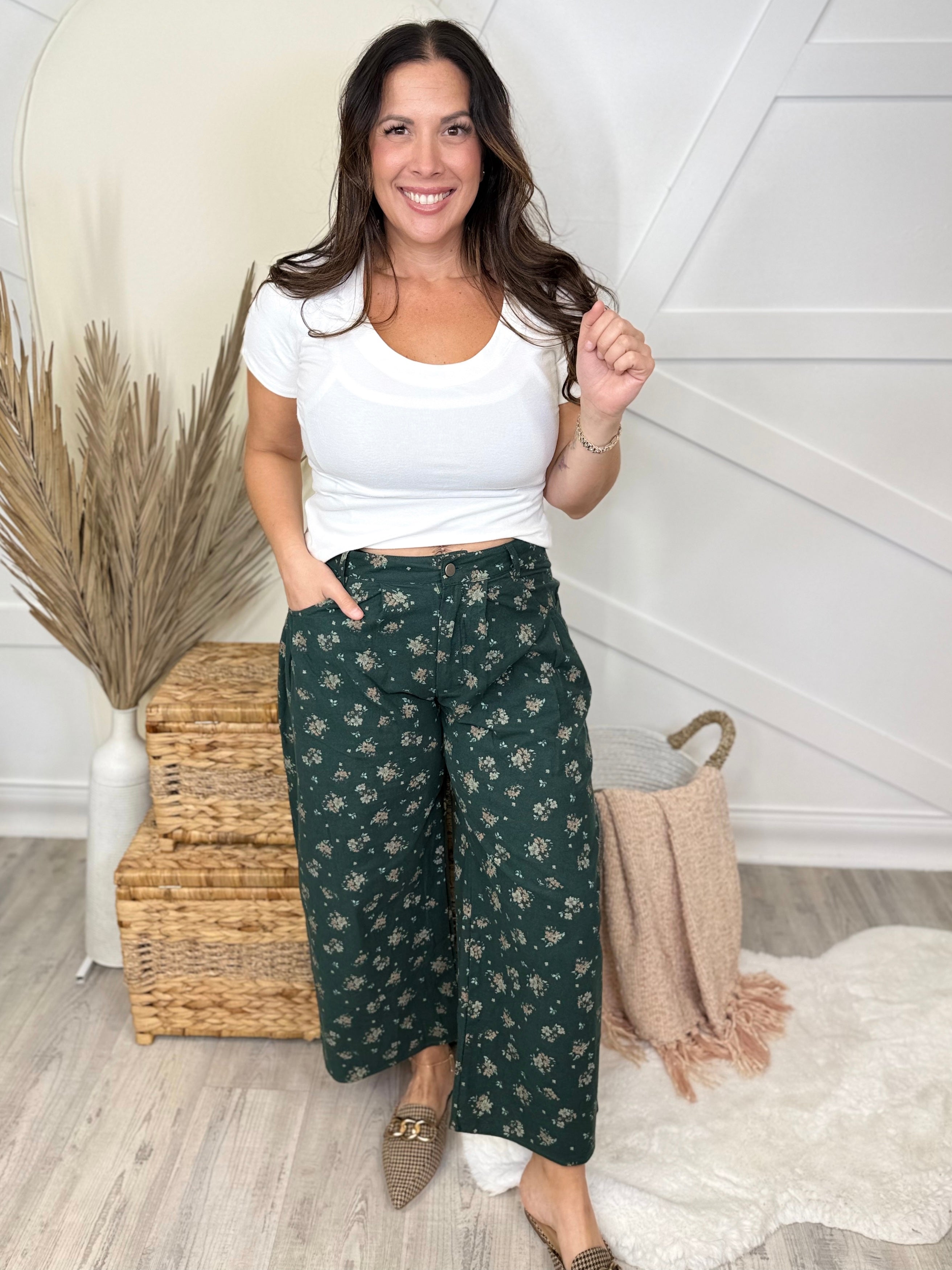 Feel Floral Balloon Pants-150 PANTS-POLAGRAM-Heathered Boho Boutique, Women's Fashion and Accessories in Palmetto, FL
