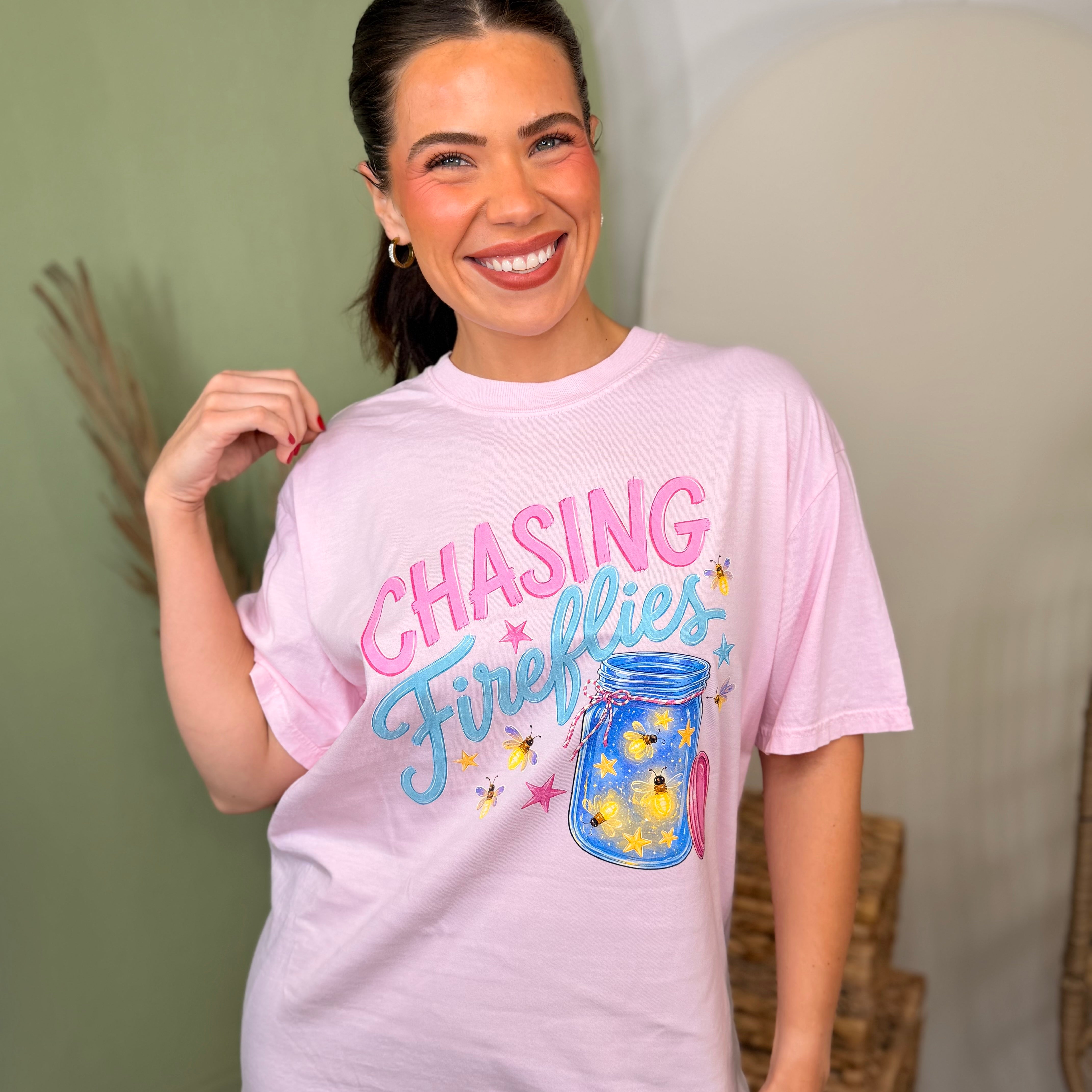 Chasing Fireflies Graphic Tee-130 Graphic Tees-Heathered Boho-Heathered Boho Boutique, Women's Fashion and Accessories in Palmetto, FL