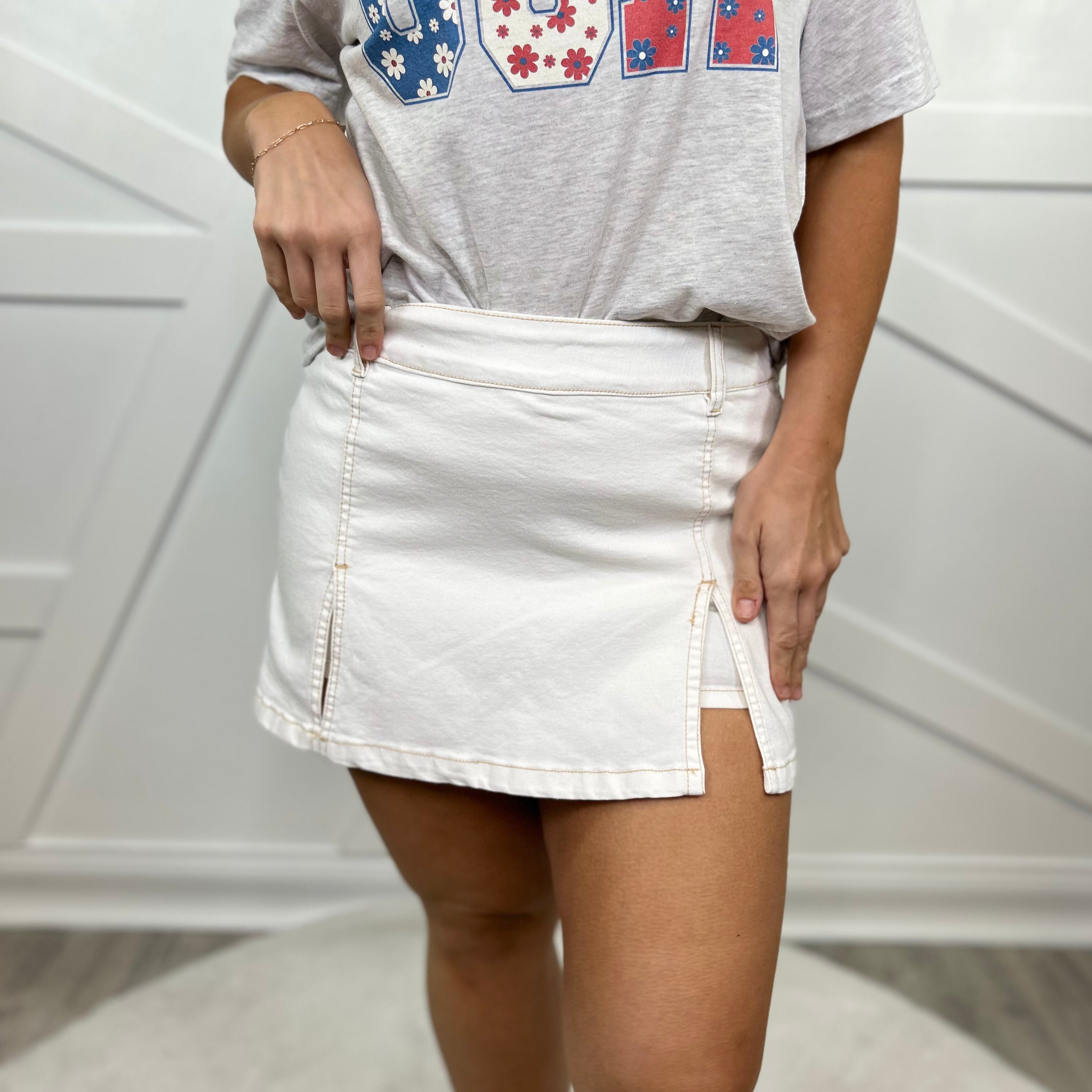 Bragging Rights Skort-170 Skort/ Skirt-Love Tree-Heathered Boho Boutique, Women's Fashion and Accessories in Palmetto, FL
