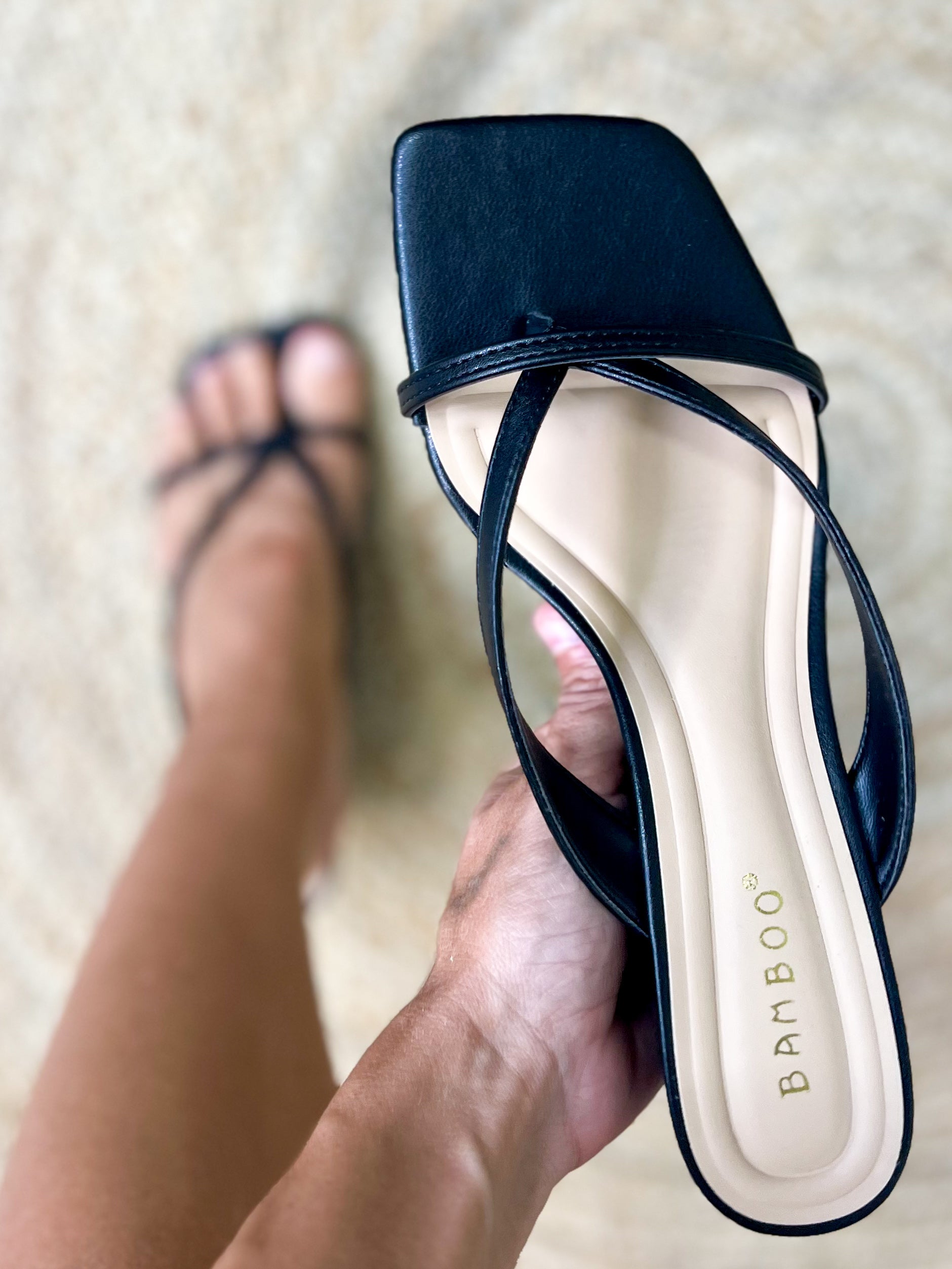 Isla Thong Wedges - Black-350 SHOES-JPO SHOES-Heathered Boho Boutique, Women's Fashion and Accessories in Palmetto, FL