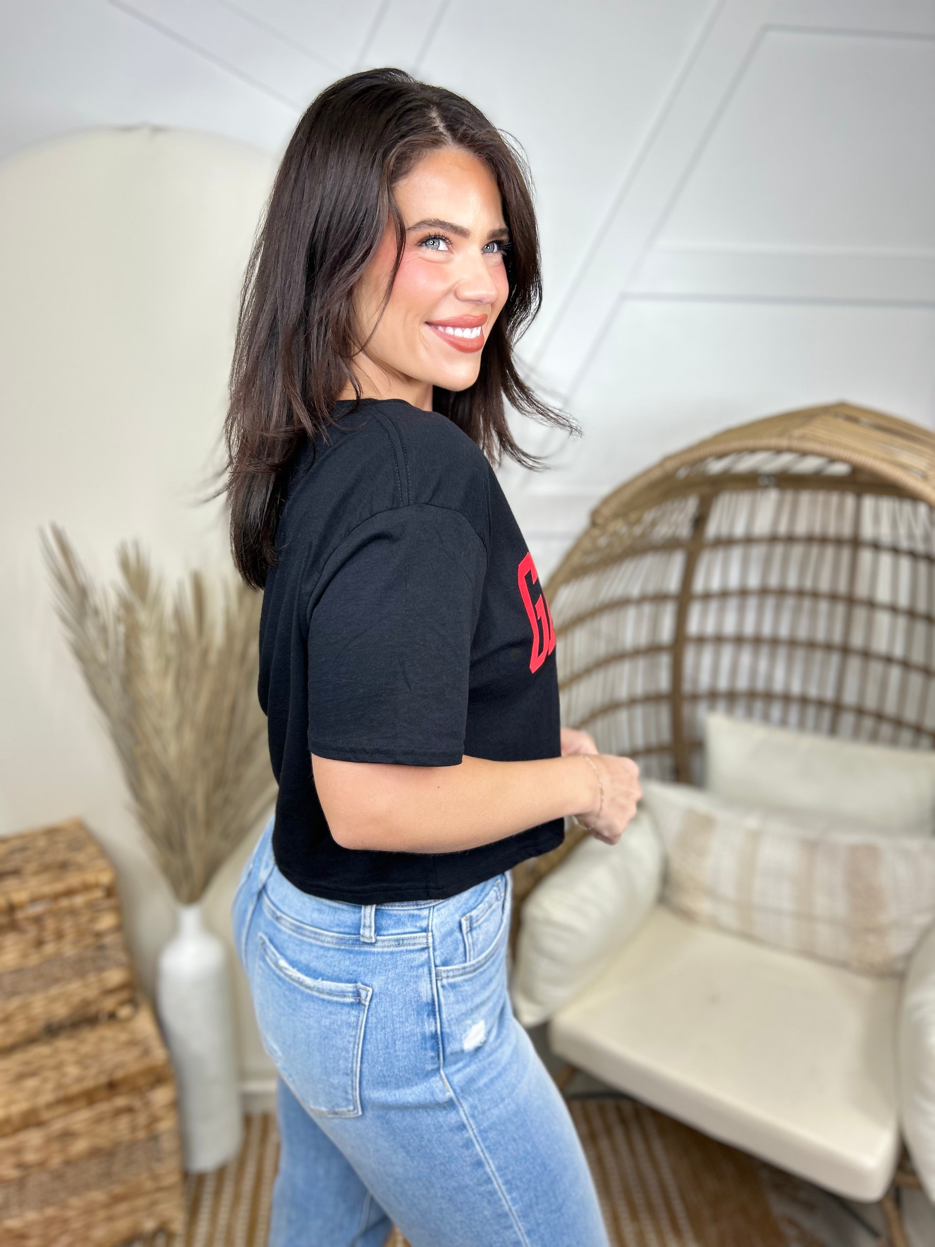 Game Day Graphic Tee-130 Graphic Tees-SUGAR STITCH-Heathered Boho Boutique, Women's Fashion and Accessories in Palmetto, FL