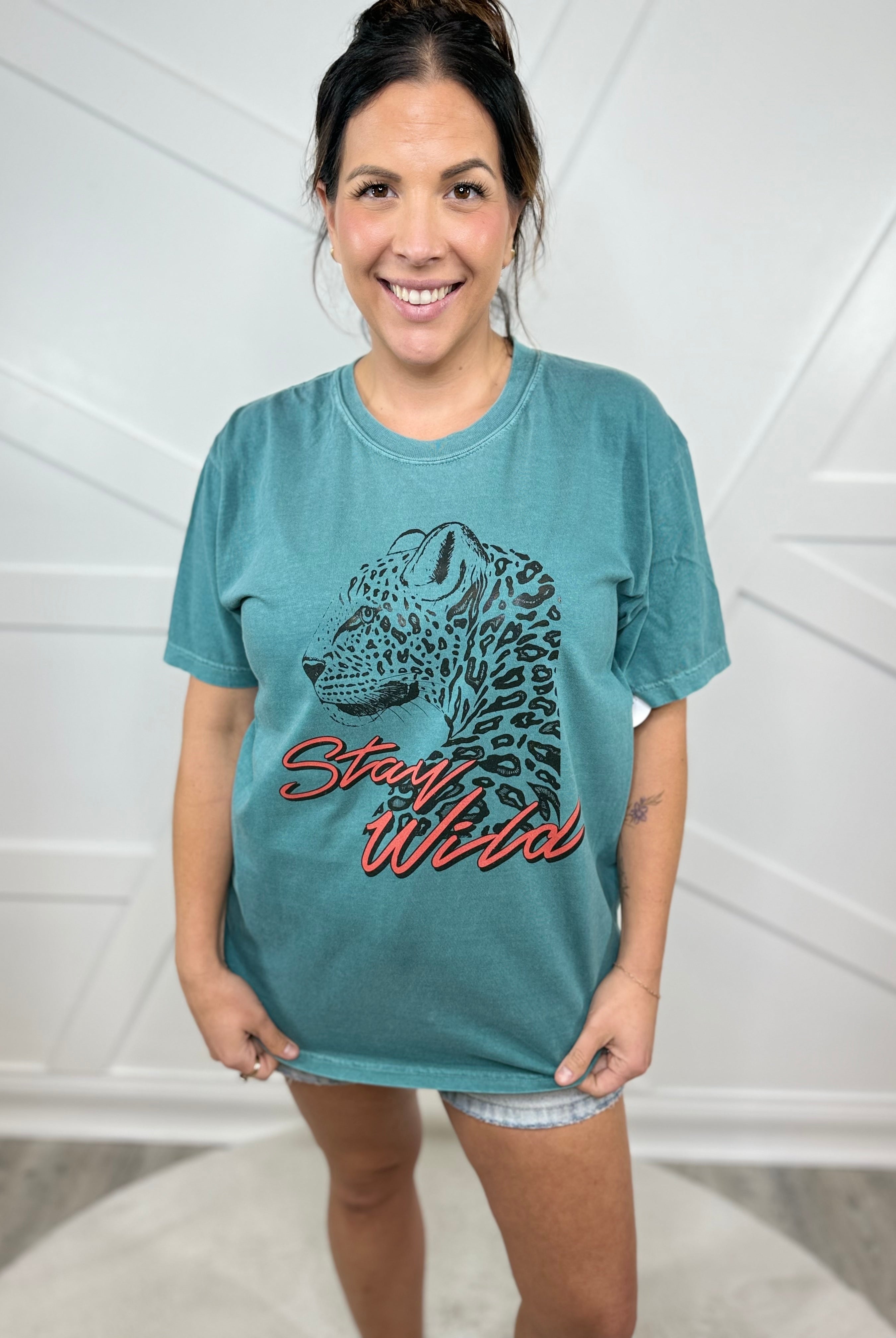 Stay Wild Graphic Tee-130 Graphic Tees-Heathered Boho-Heathered Boho Boutique, Women's Fashion and Accessories in Palmetto, FL