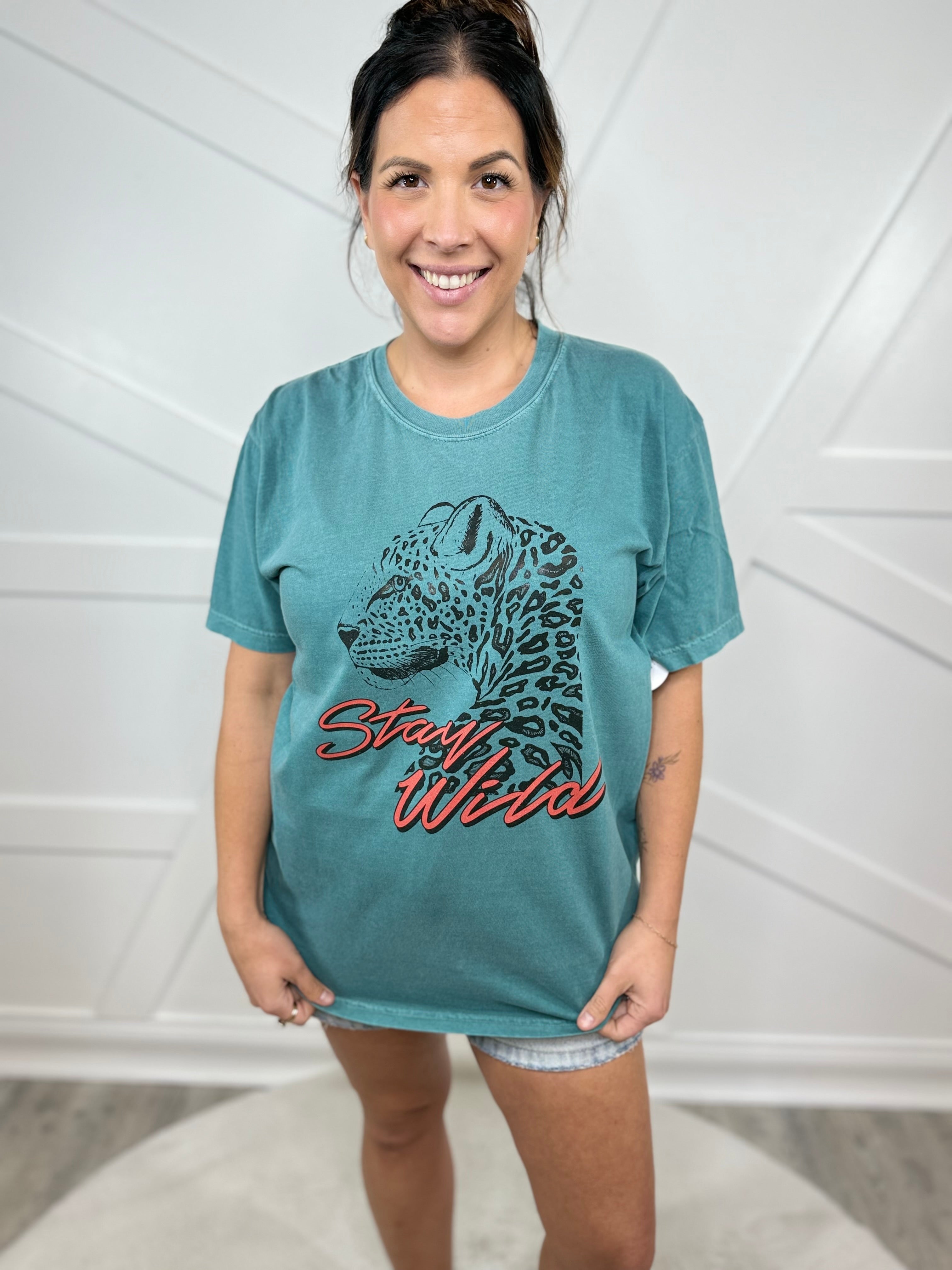 Stay Wild Graphic Tee-130 Graphic Tees-Heathered Boho-Heathered Boho Boutique, Women's Fashion and Accessories in Palmetto, FL