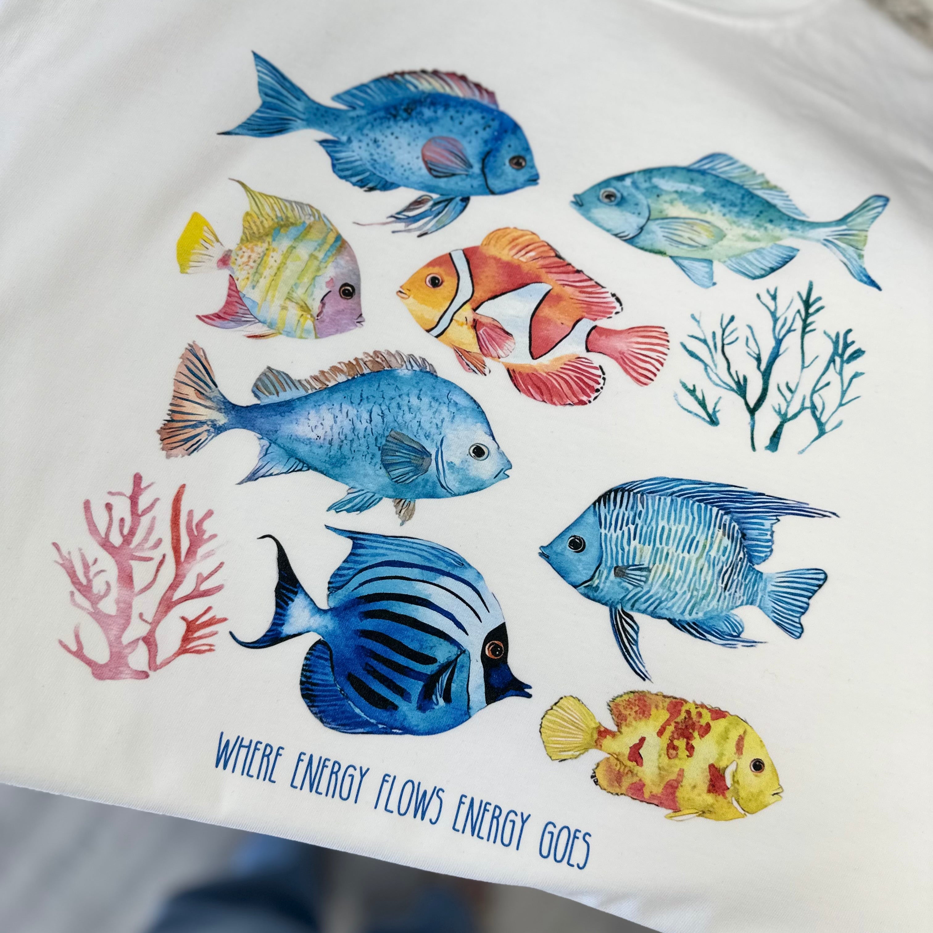 Energy Fish Graphic Tee-130 Graphic Tees-Heathered Boho-Heathered Boho Boutique, Women's Fashion and Accessories in Palmetto, FL