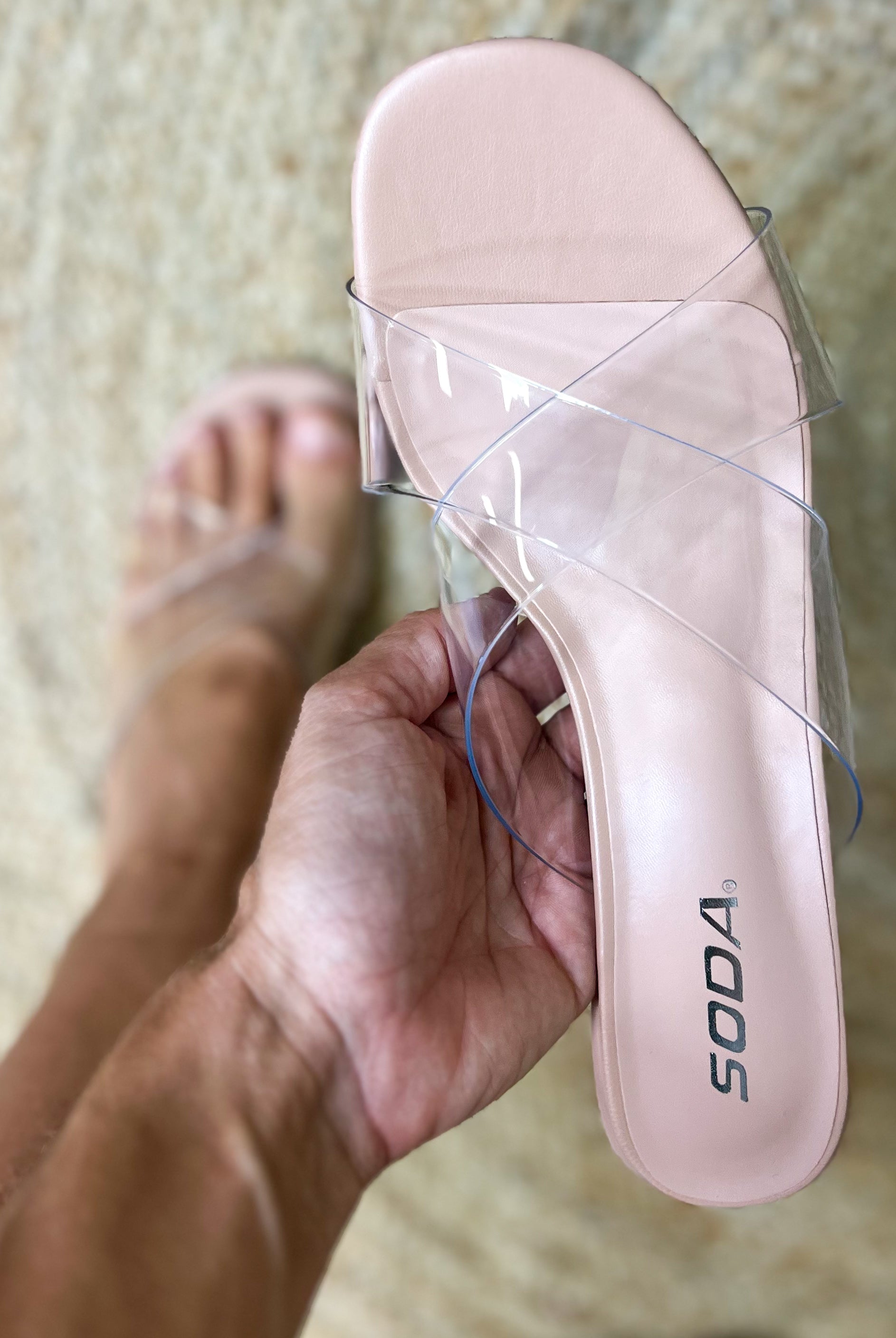 Barely There Block Heel-350 SHOES-FORTUNE DYNAMIC-Heathered Boho Boutique, Women's Fashion and Accessories in Palmetto, FL
