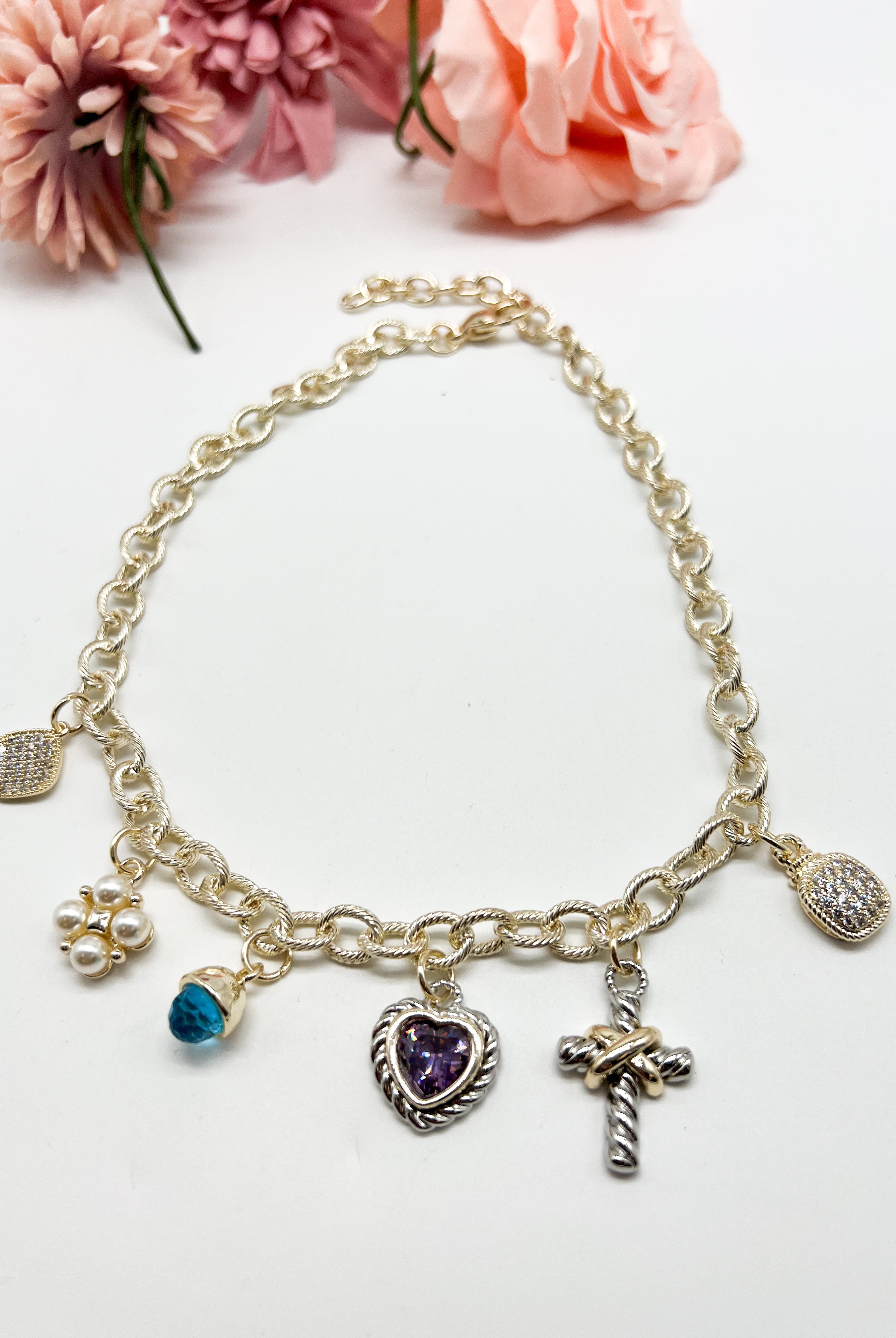 Gracious Charm Necklace-310 Jewelry-Millenx Accessories, LLC.-Heathered Boho Boutique, Women's Fashion and Accessories in Palmetto, FL