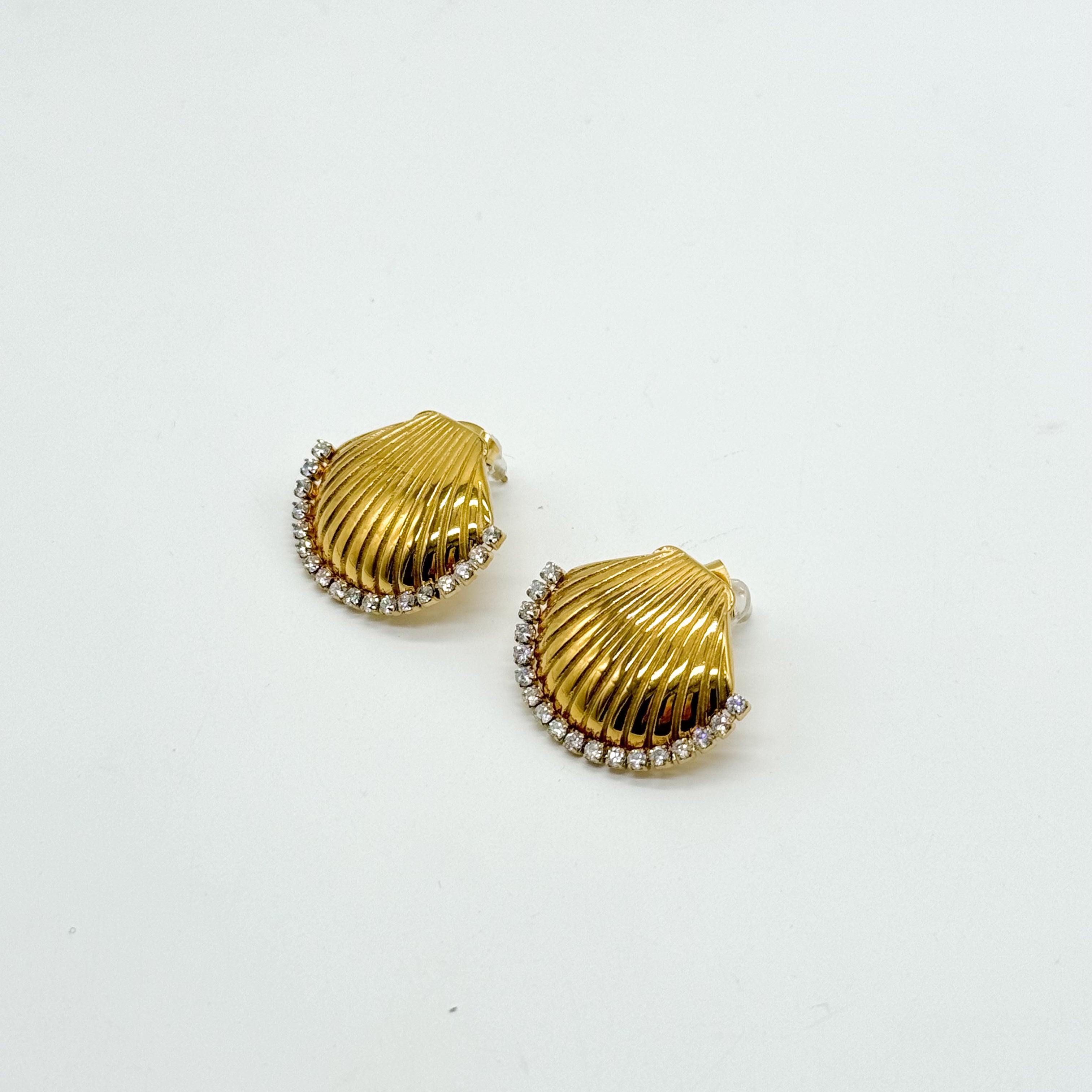 DOORBUSTER: Diamond Shell Earring-310 Jewelry-Chansuttpearls-Heathered Boho Boutique, Women's Fashion and Accessories in Palmetto, FL