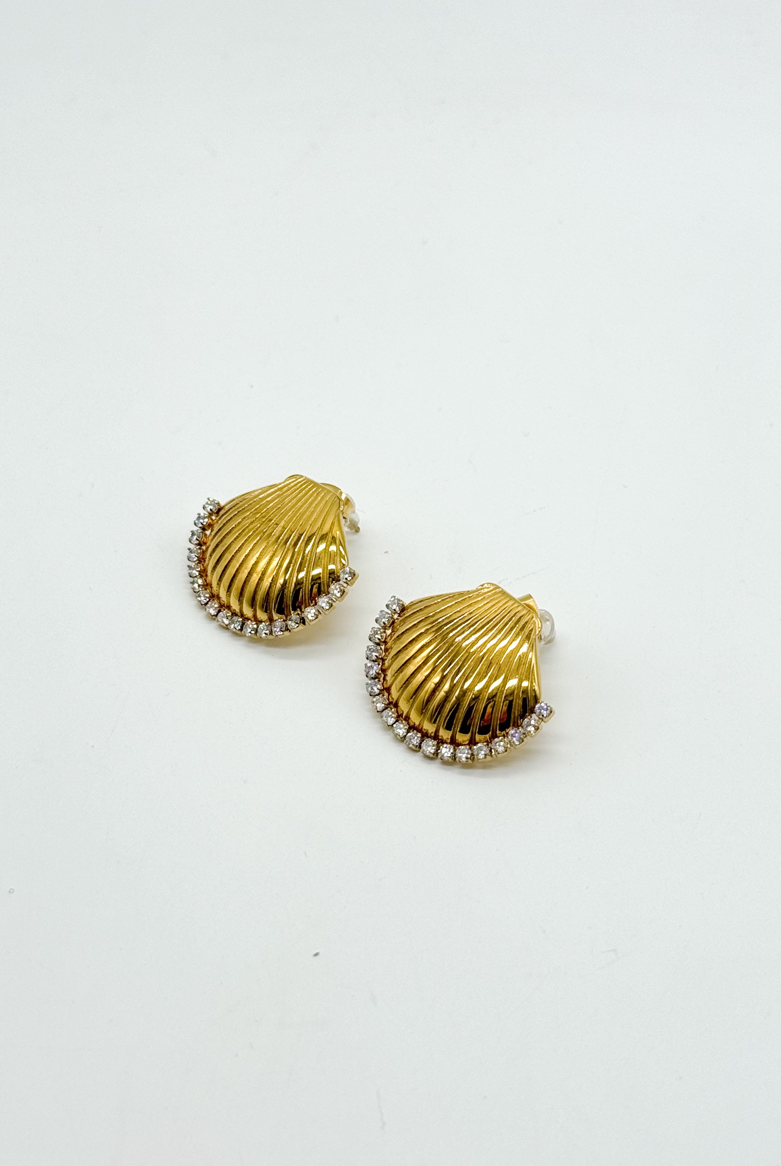 DOORBUSTER: Diamond Shell Earring-310 Jewelry-Chansuttpearls-Heathered Boho Boutique, Women's Fashion and Accessories in Palmetto, FL