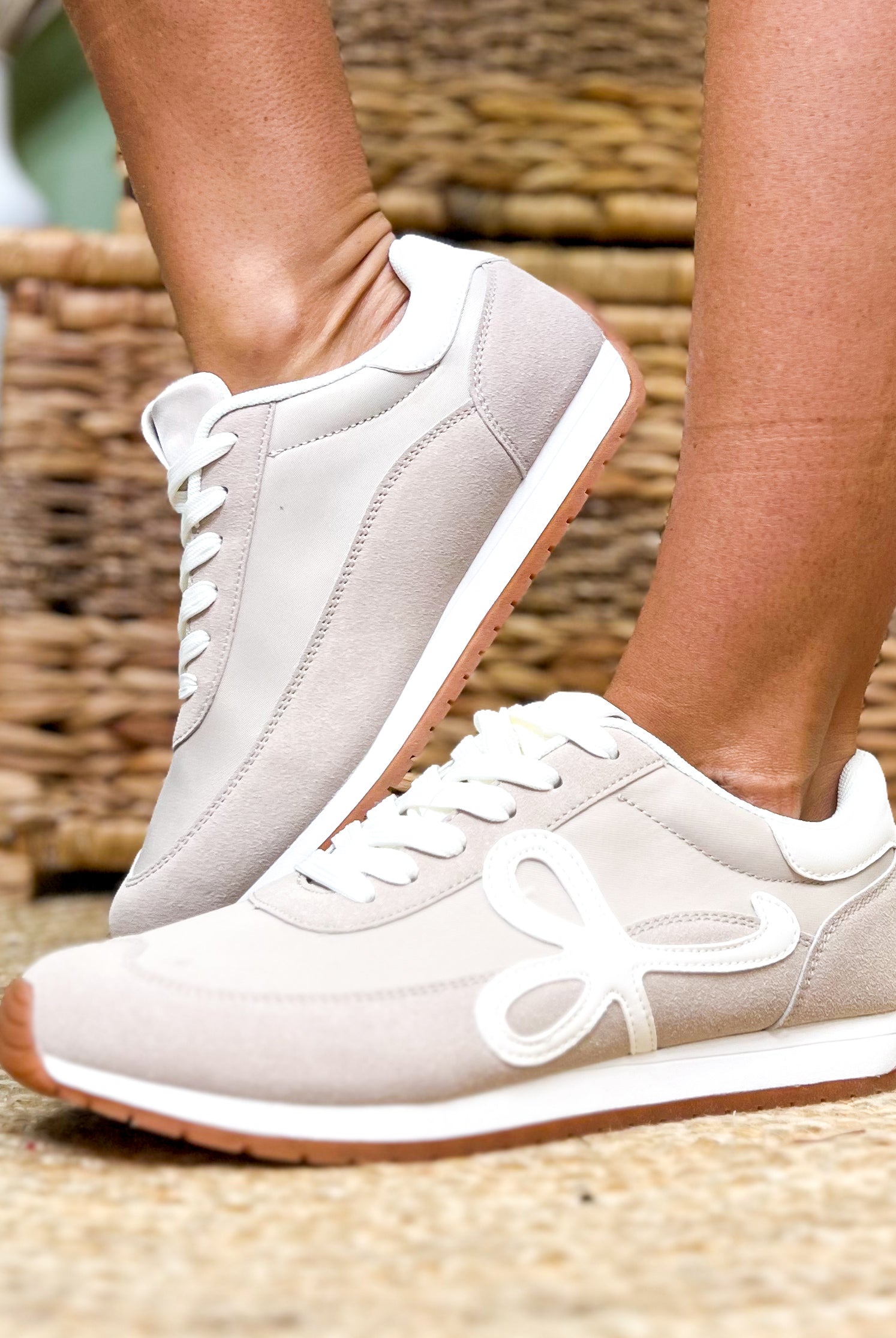 Enchanted Sneakers - Beige-350 SHOES-BERNESS-Heathered Boho Boutique, Women's Fashion and Accessories in Palmetto, FL