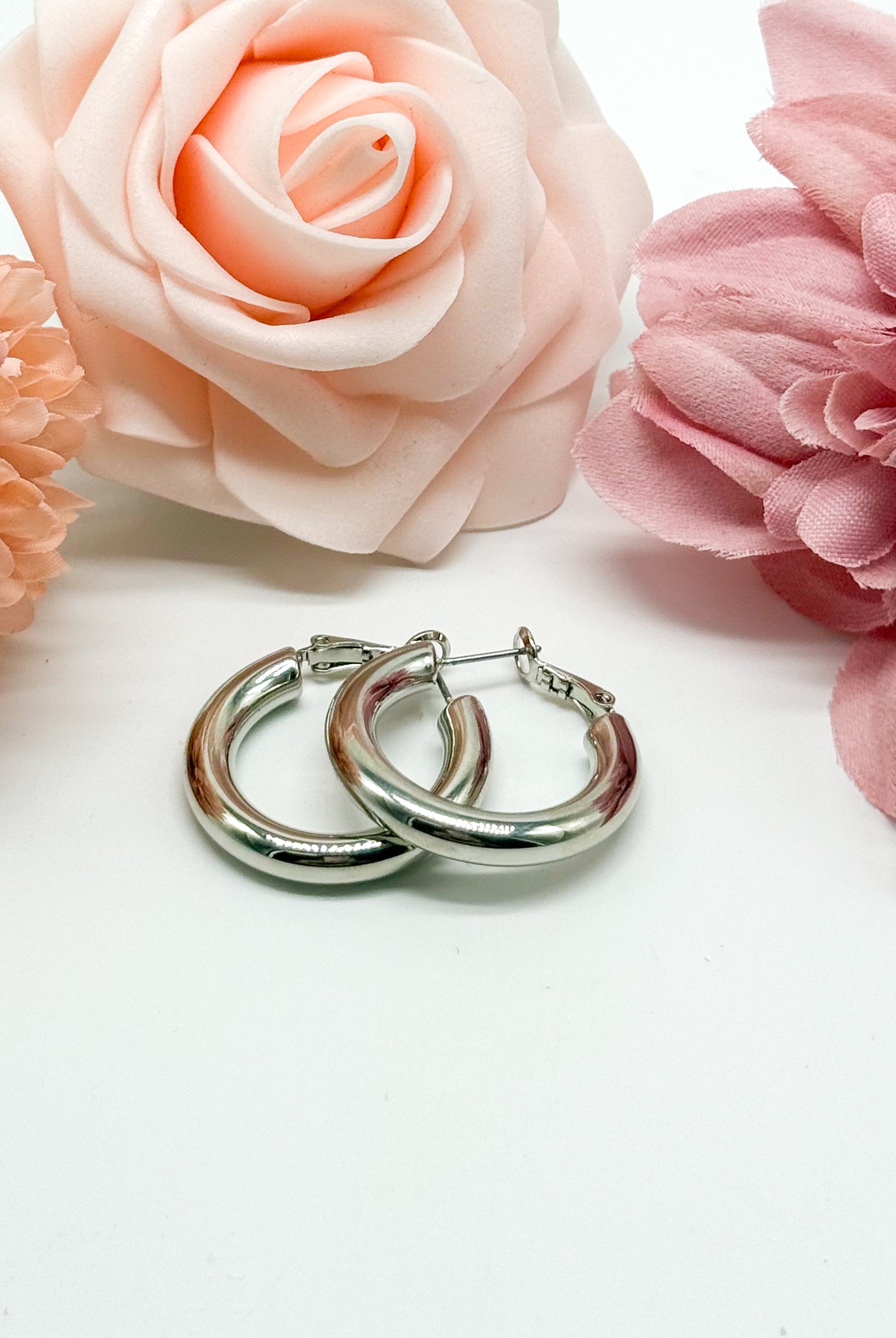 Thick 30mm Lever Back Hoop-310 Jewelry-RM Manufacturing-Heathered Boho Boutique, Women's Fashion and Accessories in Palmetto, FL