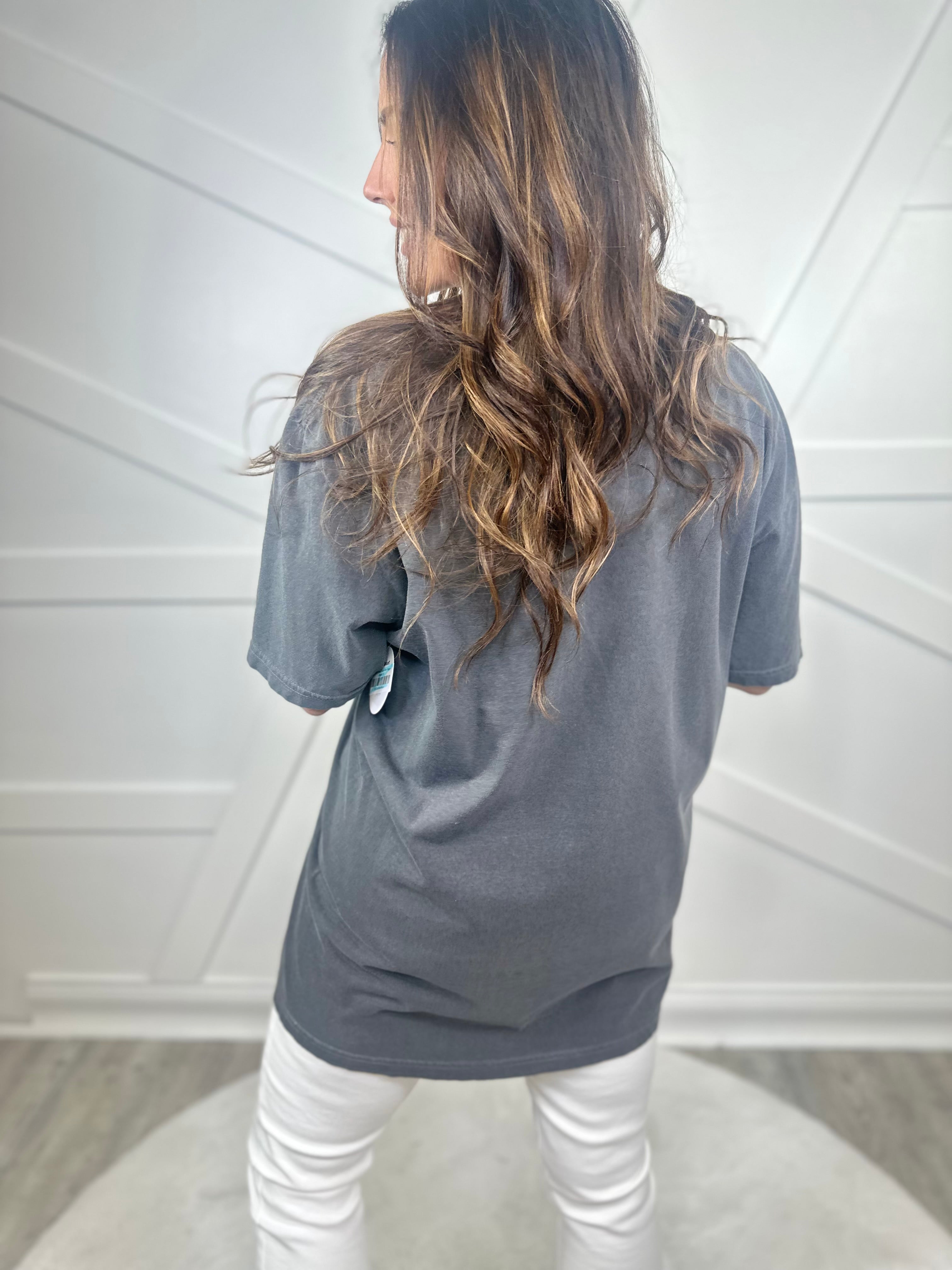 Summery Smiley Graphic Tee - Pepper-130 Graphic Tees-Heathered Boho-Heathered Boho Boutique, Women's Fashion and Accessories in Palmetto, FL