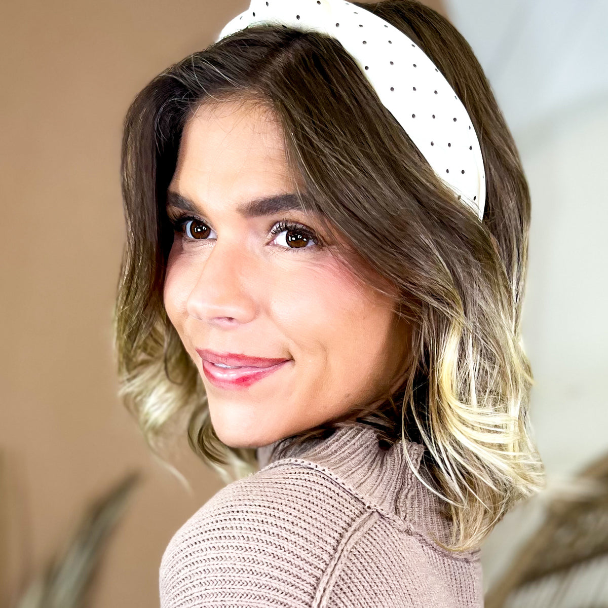 Polka Dot Knotted Headband-330 Headwear-Love & Repeat-Heathered Boho Boutique, Women's Fashion and Accessories in Palmetto, FL