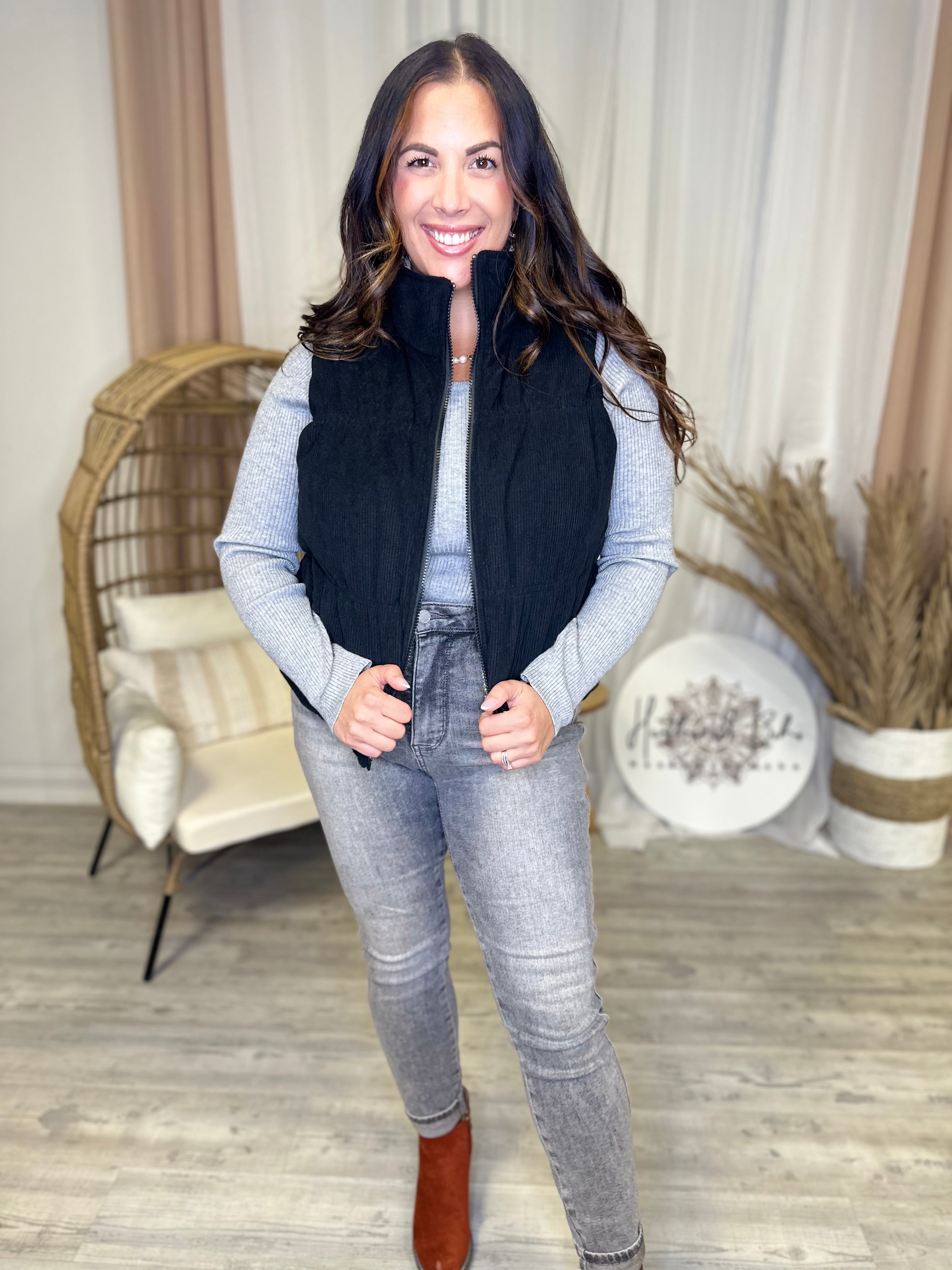 Very Demure Reversible Vest-200 Jackets/Shackets-Southern Grace-Heathered Boho Boutique, Women's Fashion and Accessories in Palmetto, FL